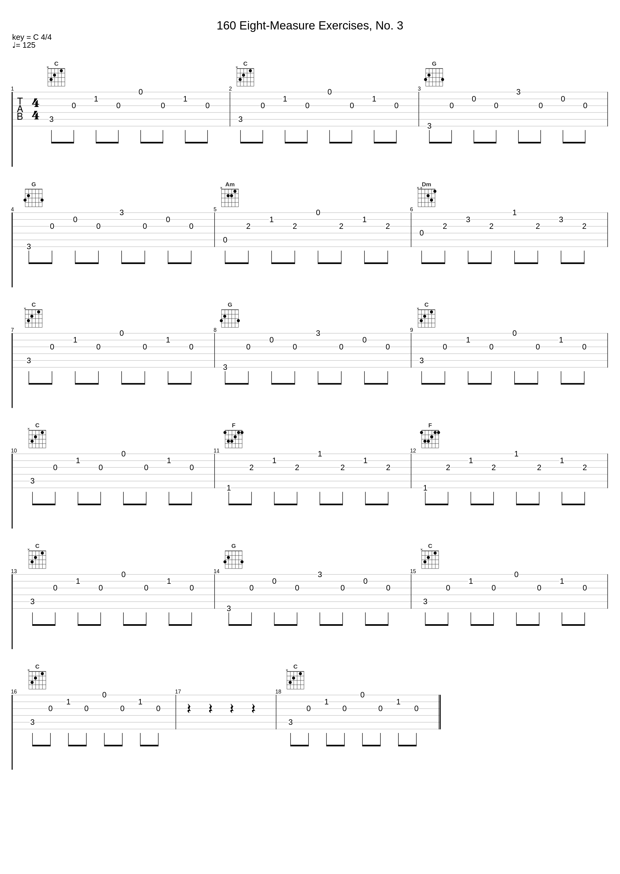 160 Eight-Measure Exercises, No. 3_Carl Czerny,Nologo_1