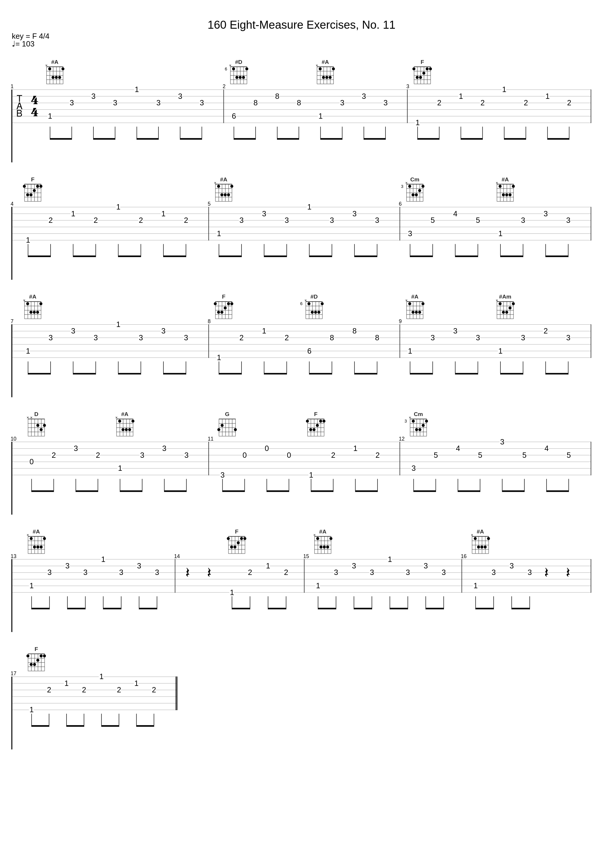 160 Eight-Measure Exercises, No. 11_Carl Czerny,Nologo_1