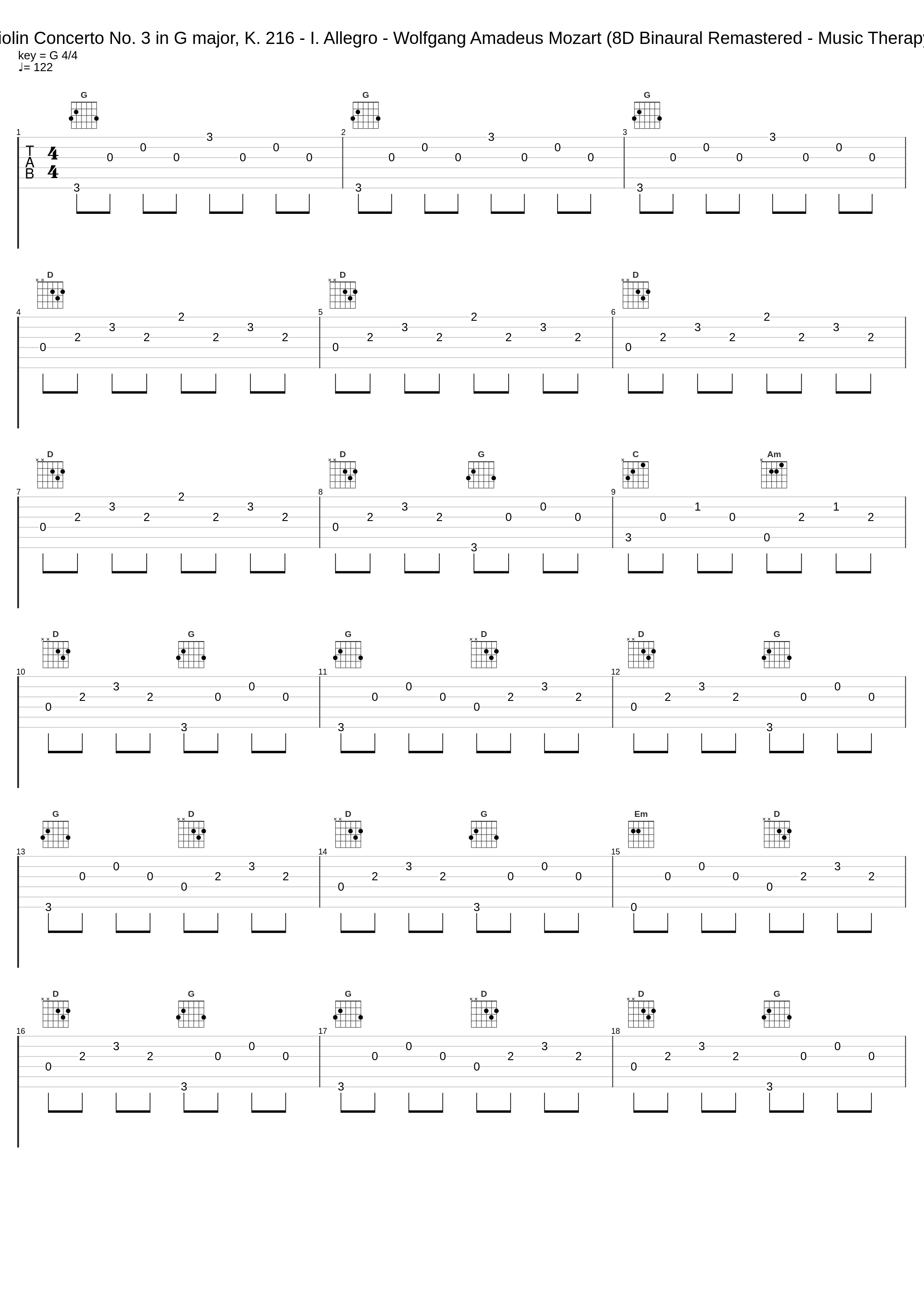 Violin Concerto No. 3 in G major, K. 216 - I. Allegro - Wolfgang Amadeus Mozart (8D Binaural Remastered - Music Therapy)_Wolfgang Amadeus Mozart_1