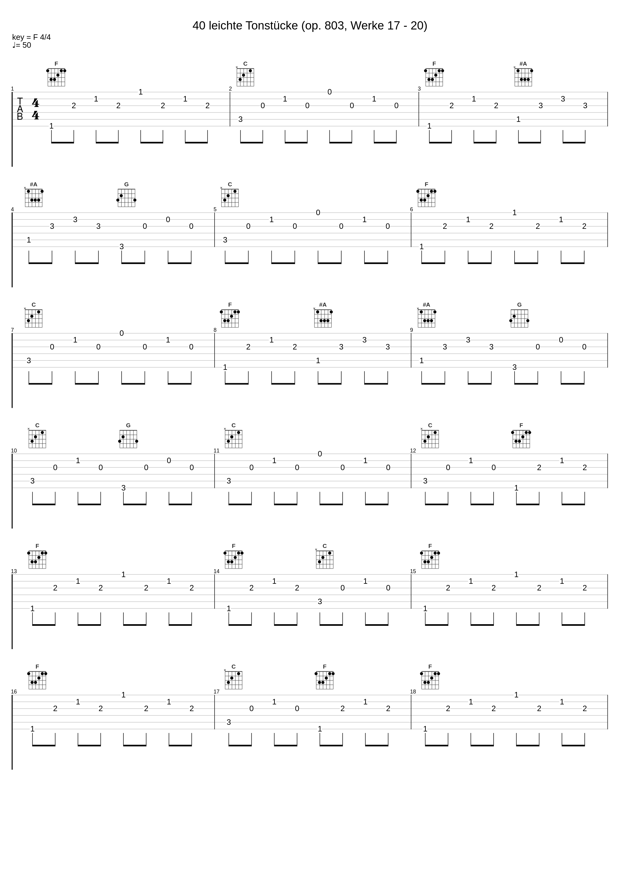 40 leichte Tonstücke (op. 803, Werke 17 - 20)_Carl Czerny_1