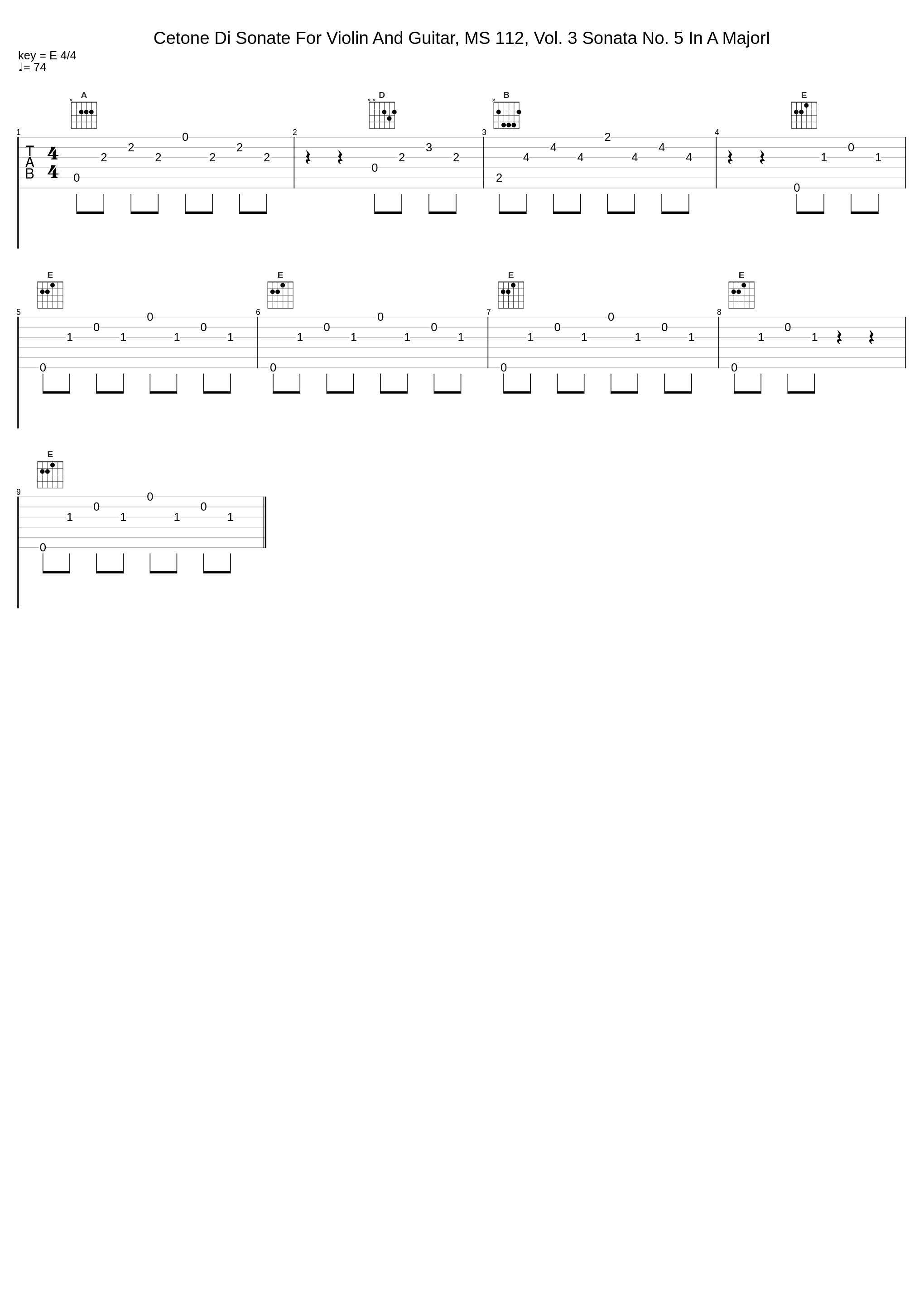 Cetone Di Sonate For Violin And Guitar, MS 112, Vol. 3 Sonata No. 5 In A MajorI_Luigi Alberto Bianchi,Niccolò Paganini_1