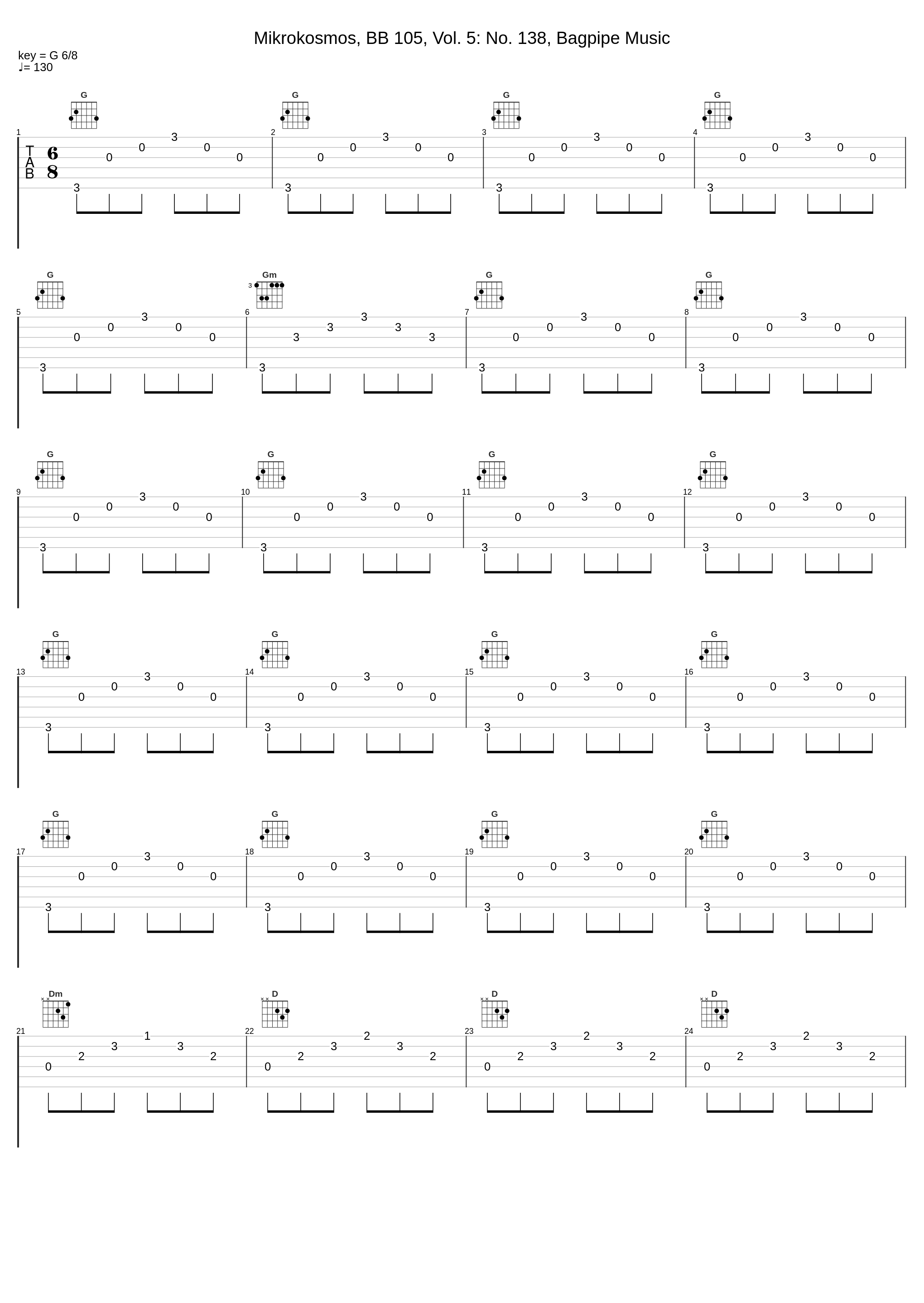 Mikrokosmos, BB 105, Vol. 5: No. 138, Bagpipe Music_Béla Bartók_1