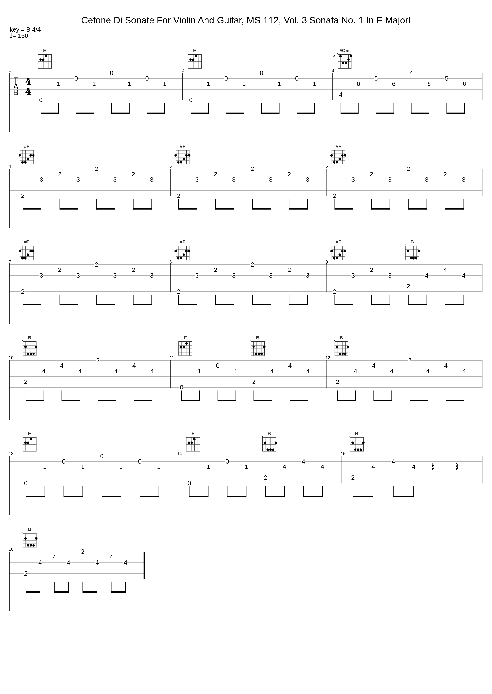 Cetone Di Sonate For Violin And Guitar, MS 112, Vol. 3 Sonata No. 1 In E MajorI_Luigi Alberto Bianchi,Niccolò Paganini_1