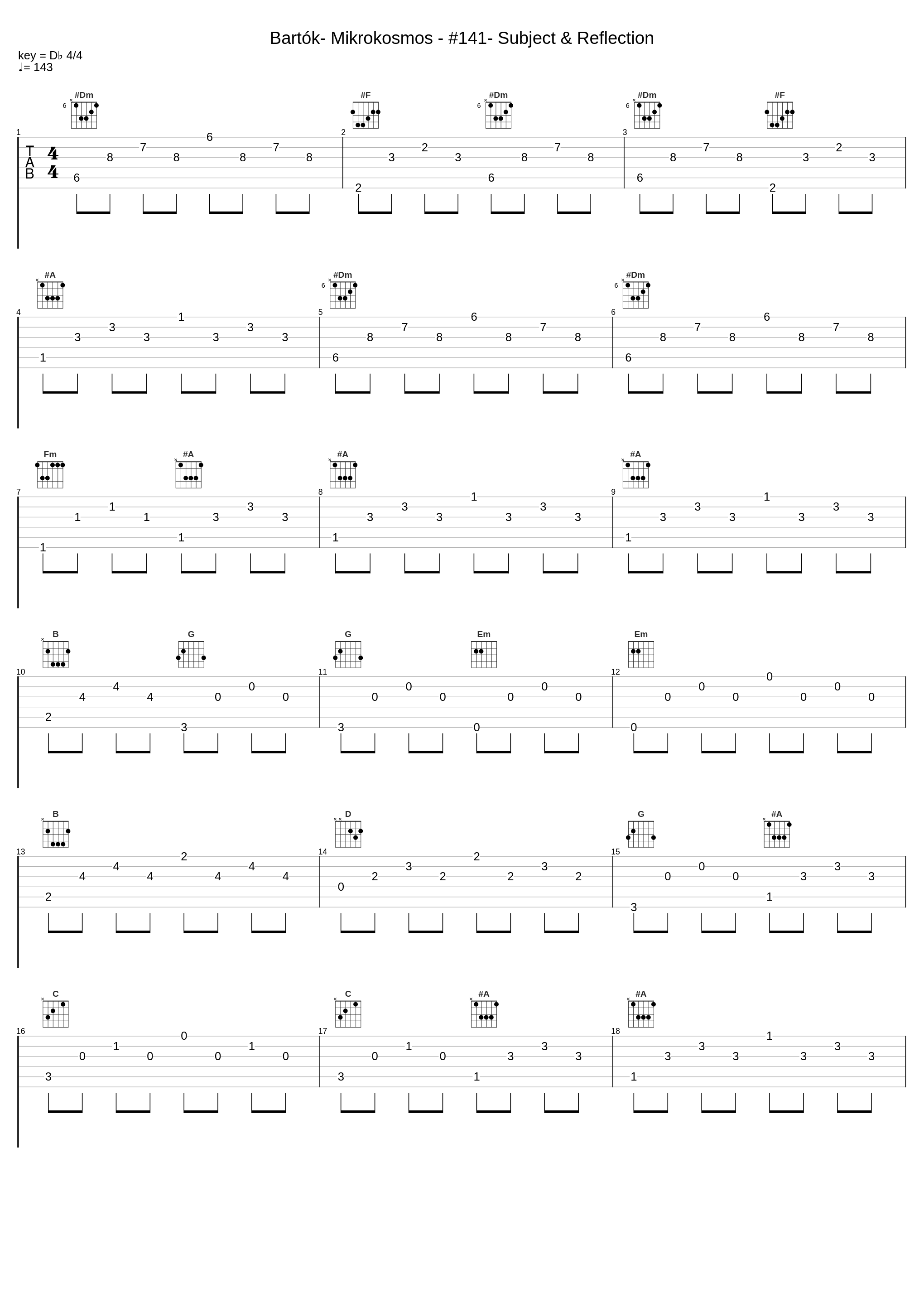 Bartók- Mikrokosmos - #141- Subject & Reflection_Béla Bartók_1