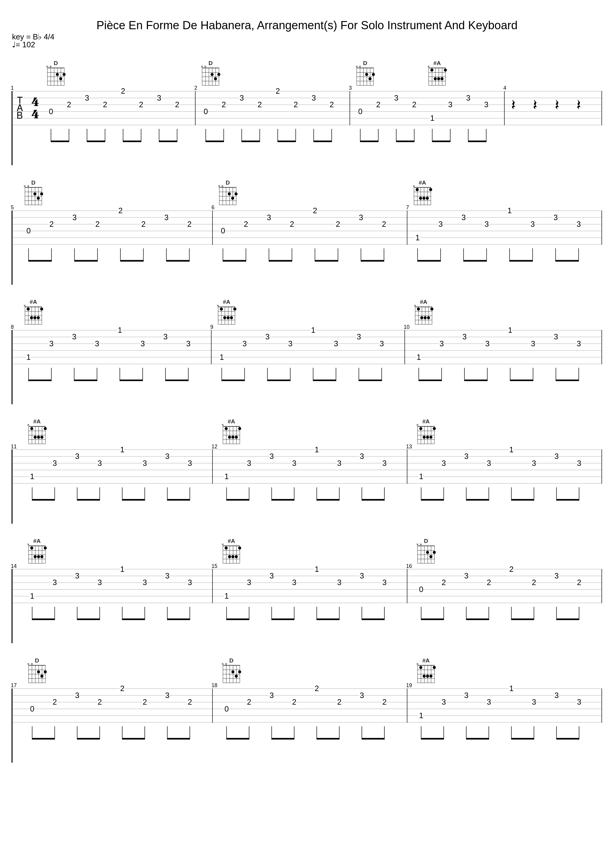 Pièce En Forme De Habanera, Arrangement(s) For Solo Instrument And Keyboard_Luigi Alberto Bianchi,Niccolò Paganini_1