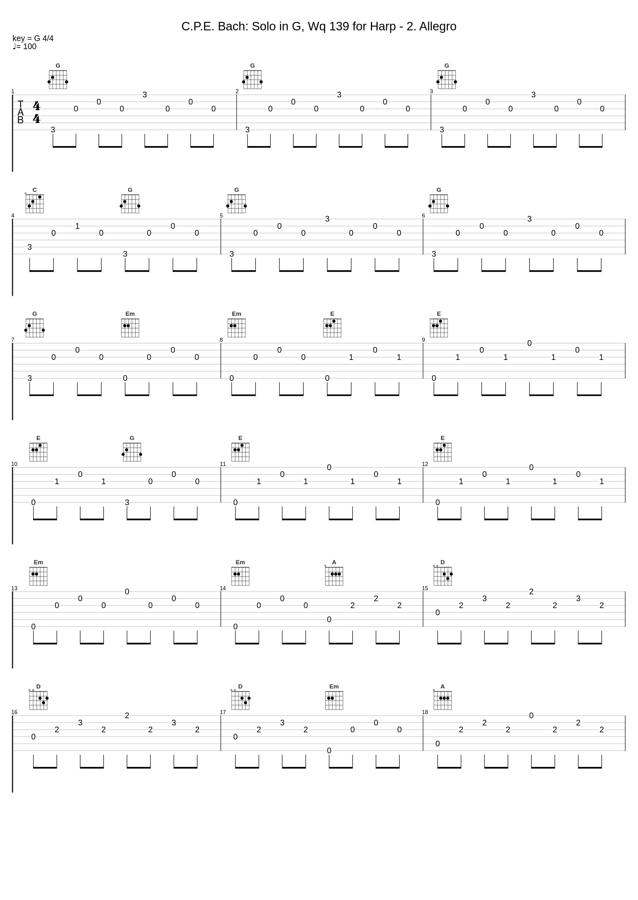 C.P.E. Bach: Solo in G, Wq 139 for Harp - 2. Allegro_Aurèle Nicolet_1
