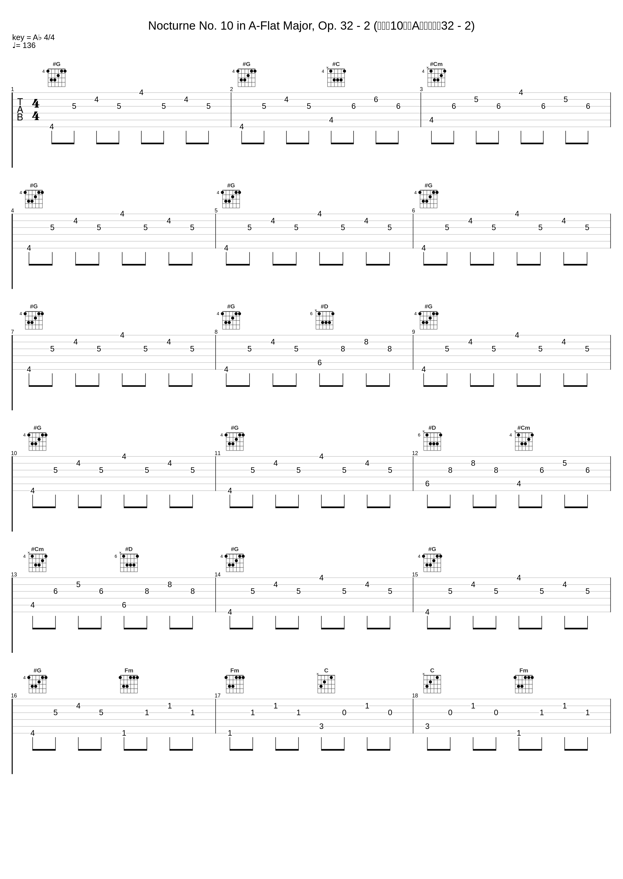 Nocturne No. 10 in A-Flat Major, Op. 32 - 2 (夜曲第10号降A大调，作品32 - 2)_邓泰山_1