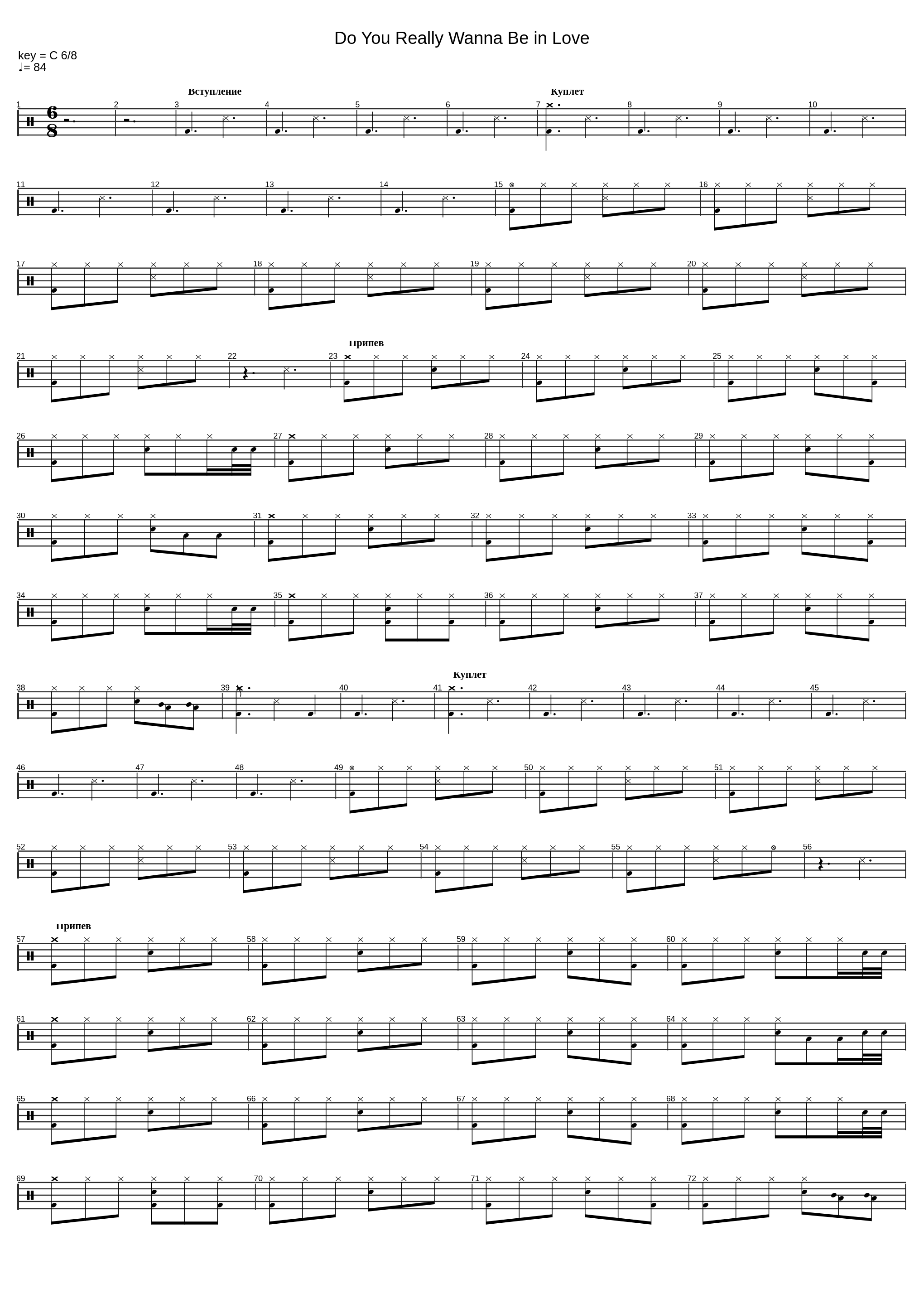 Do You Really Wanna Be In Love (SA Drum Sheet Music)_Frigga_1