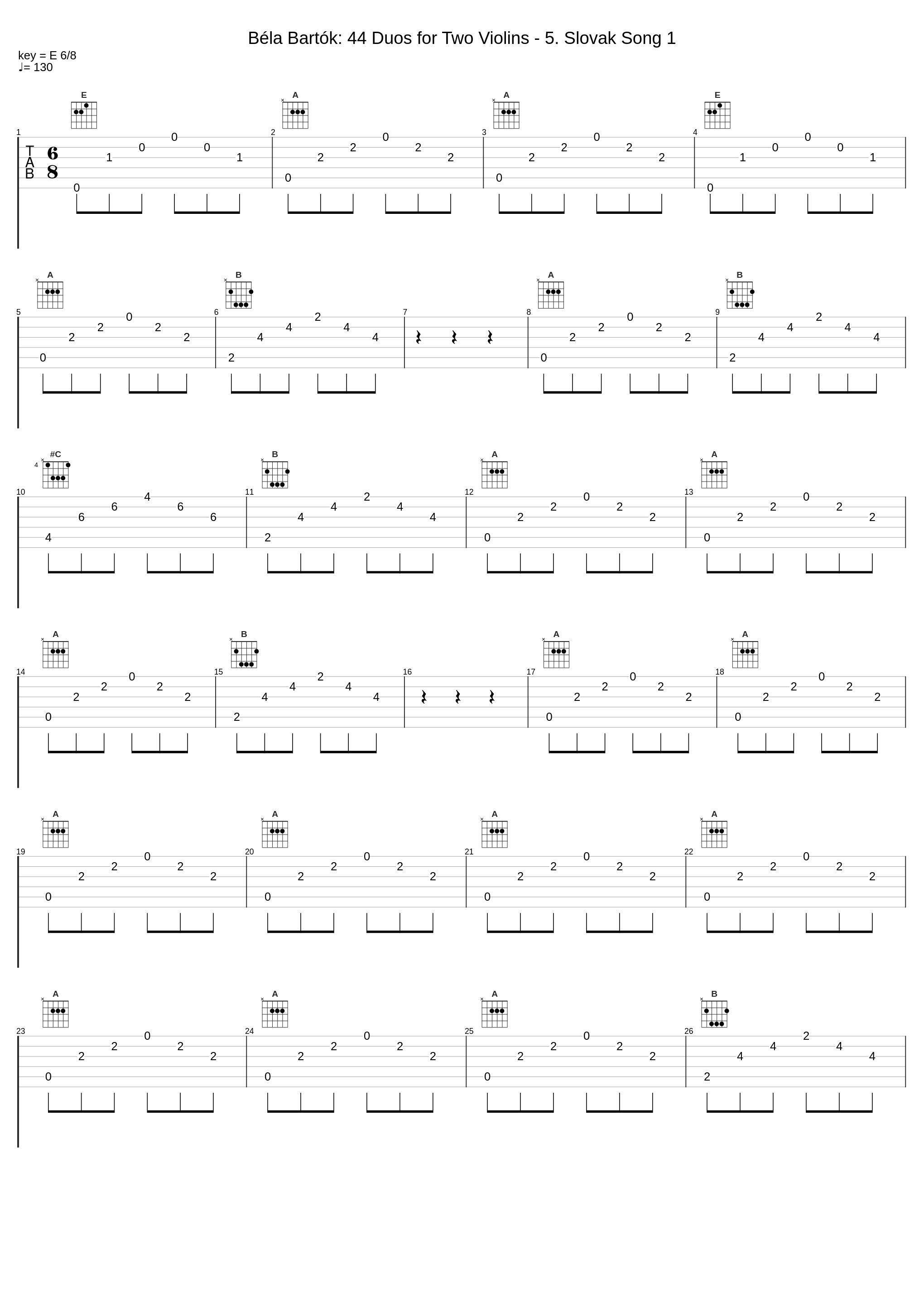 Béla Bartók: 44 Duos for Two Violins - 5. Slovak Song 1_Béla Bartók_1