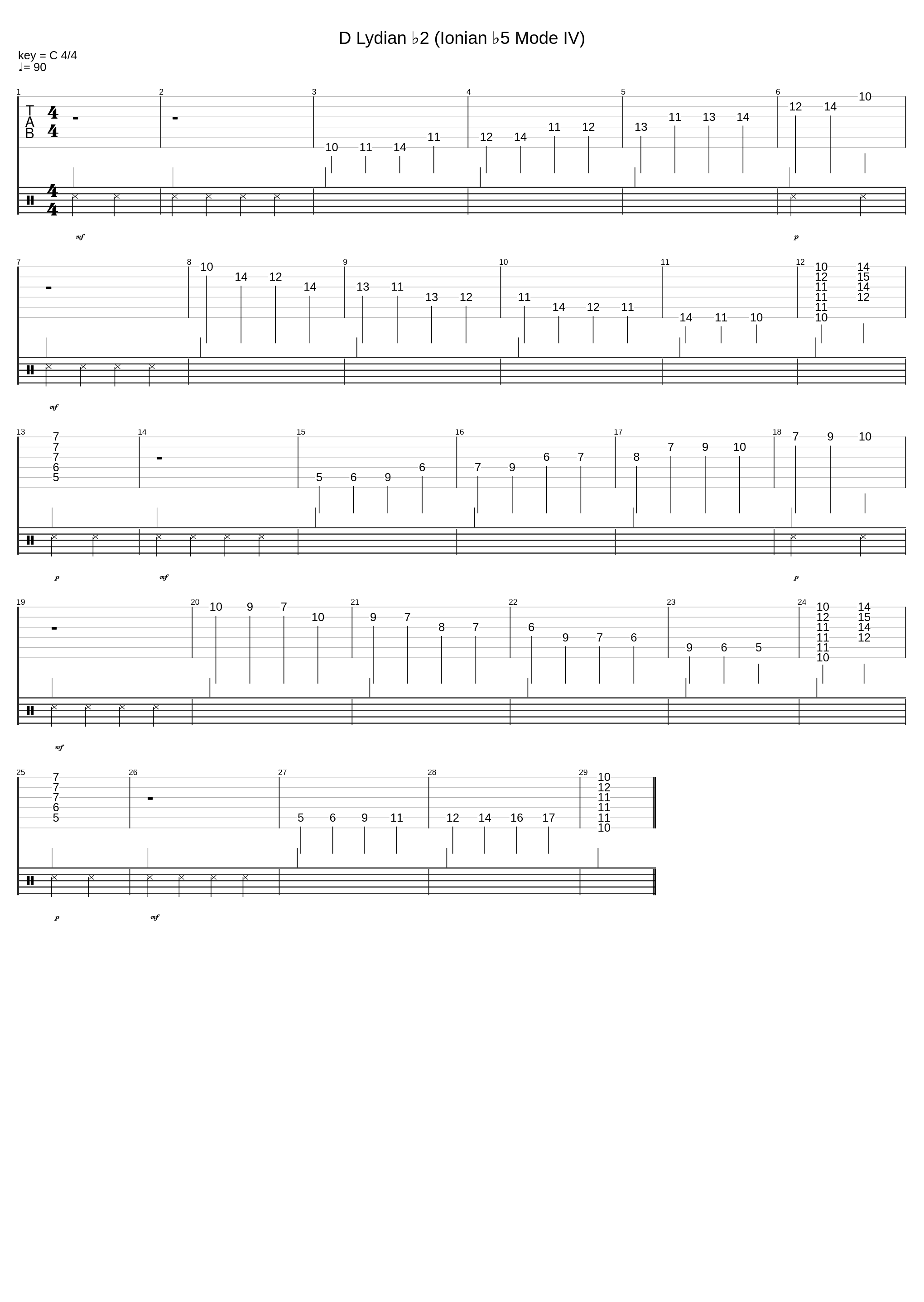 D Lydian ♭2 (Ionian ♭5 Mode Ⅳ)_Joseph Spirito_1