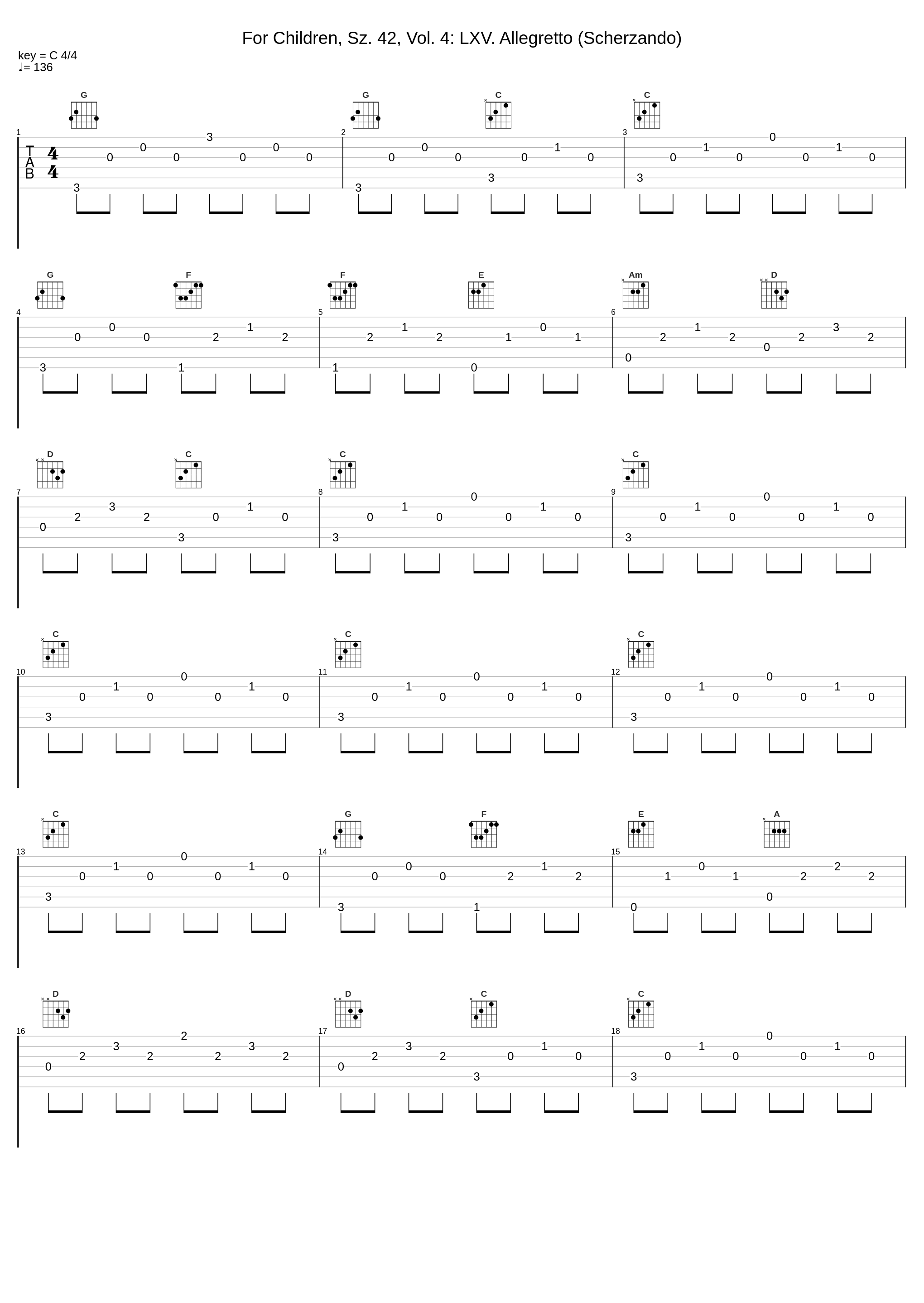 For Children, Sz. 42, Vol. 4: LXV. Allegretto (Scherzando)_Diana Weston,Béla Bartók_1