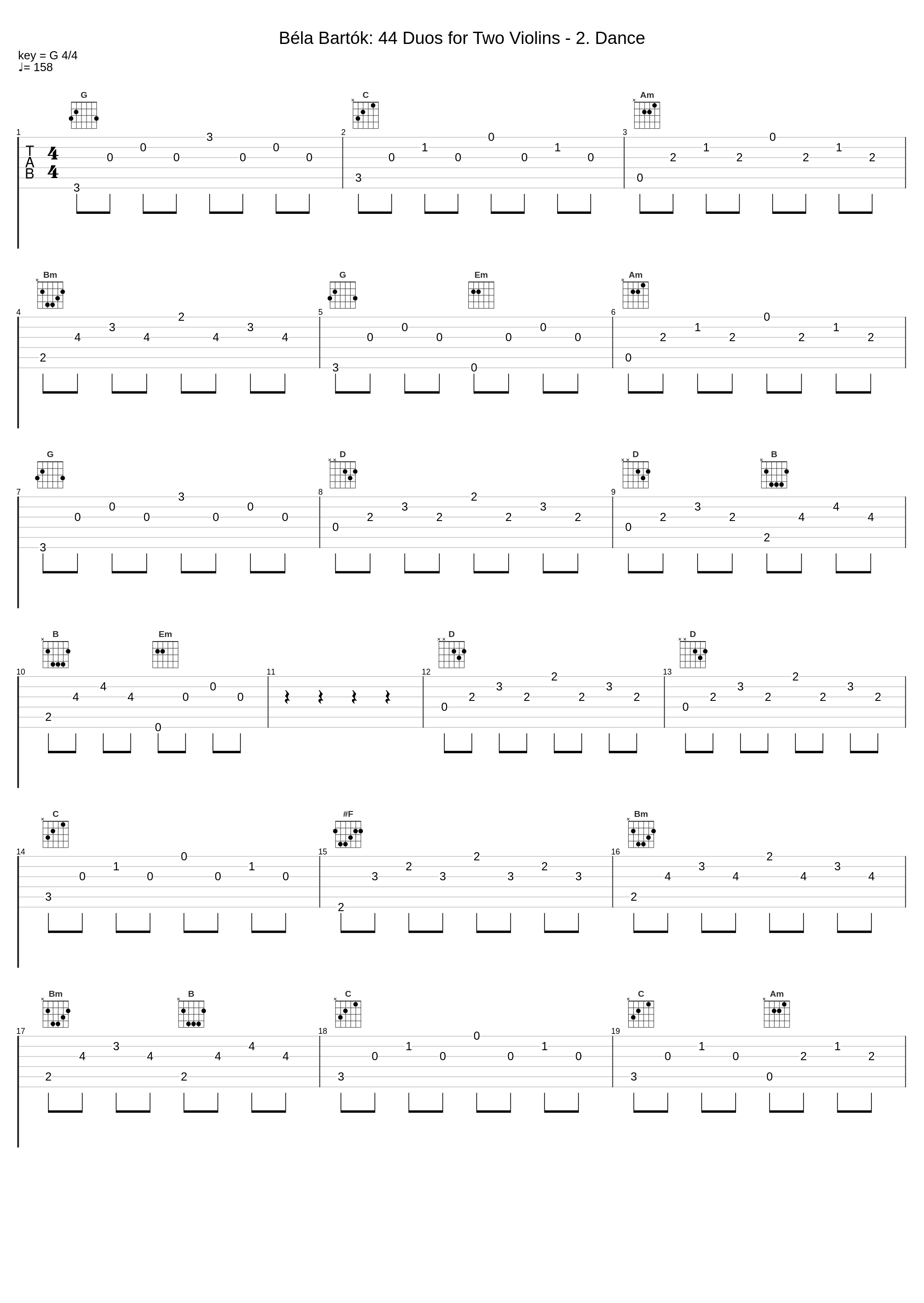 Béla Bartók: 44 Duos for Two Violins - 2. Dance_Béla Bartók_1