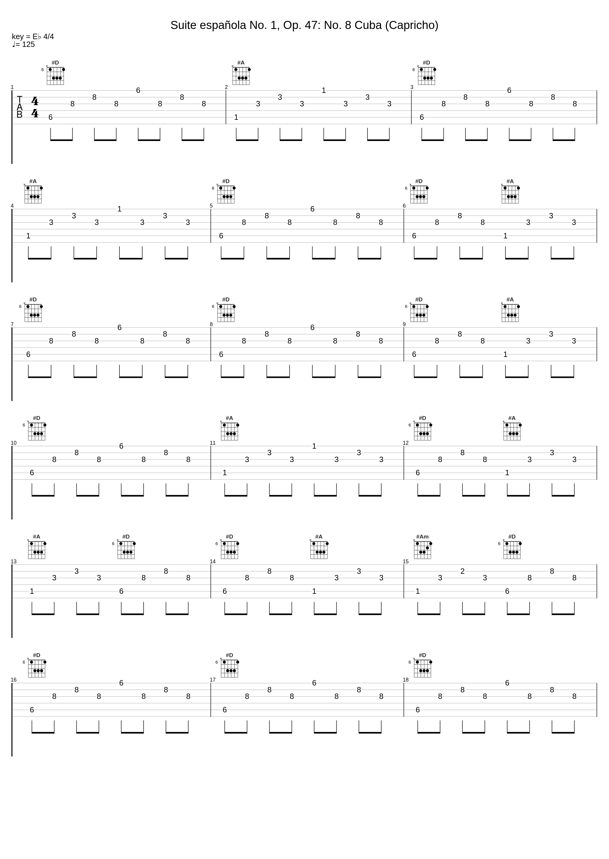 Suite española No. 1, Op. 47: No. 8 Cuba (Capricho)_Carlos Marquez,Isaac Albéniz_1