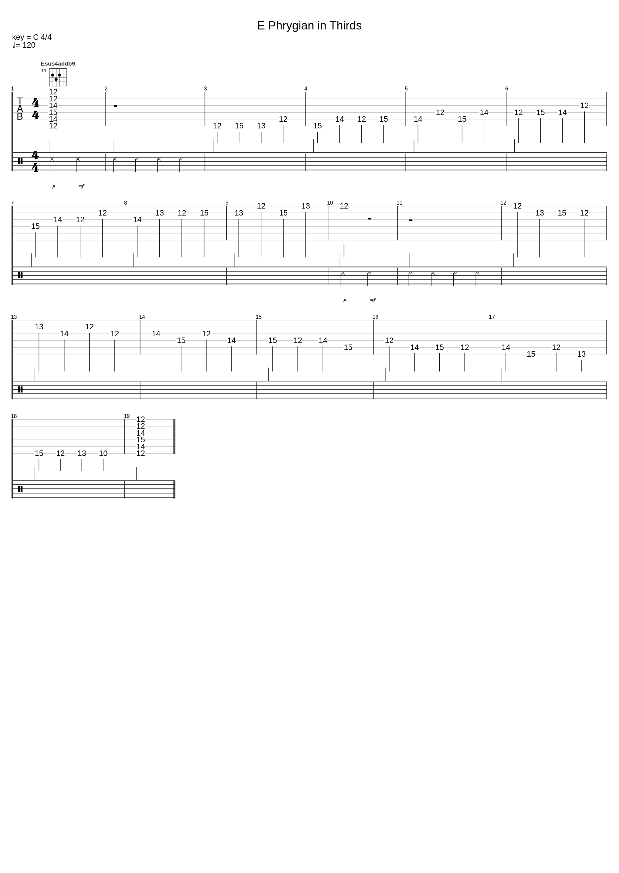 E Phrygian In Thirds_Joseph Spirito_1