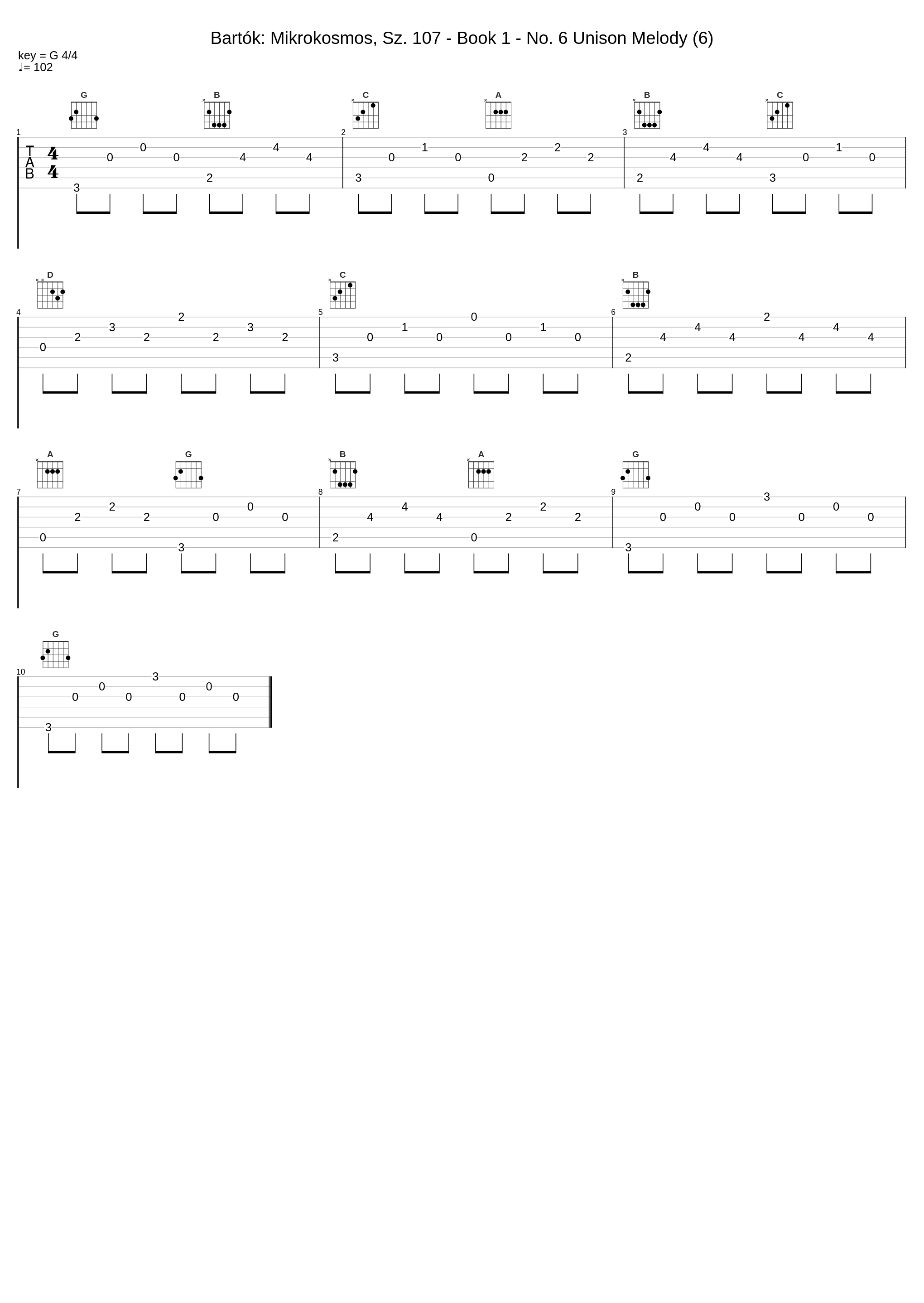 Bartók: Mikrokosmos, Sz. 107 - Book 1 - No. 6 Unison Melody (6)_Zoltán Kocsis_1