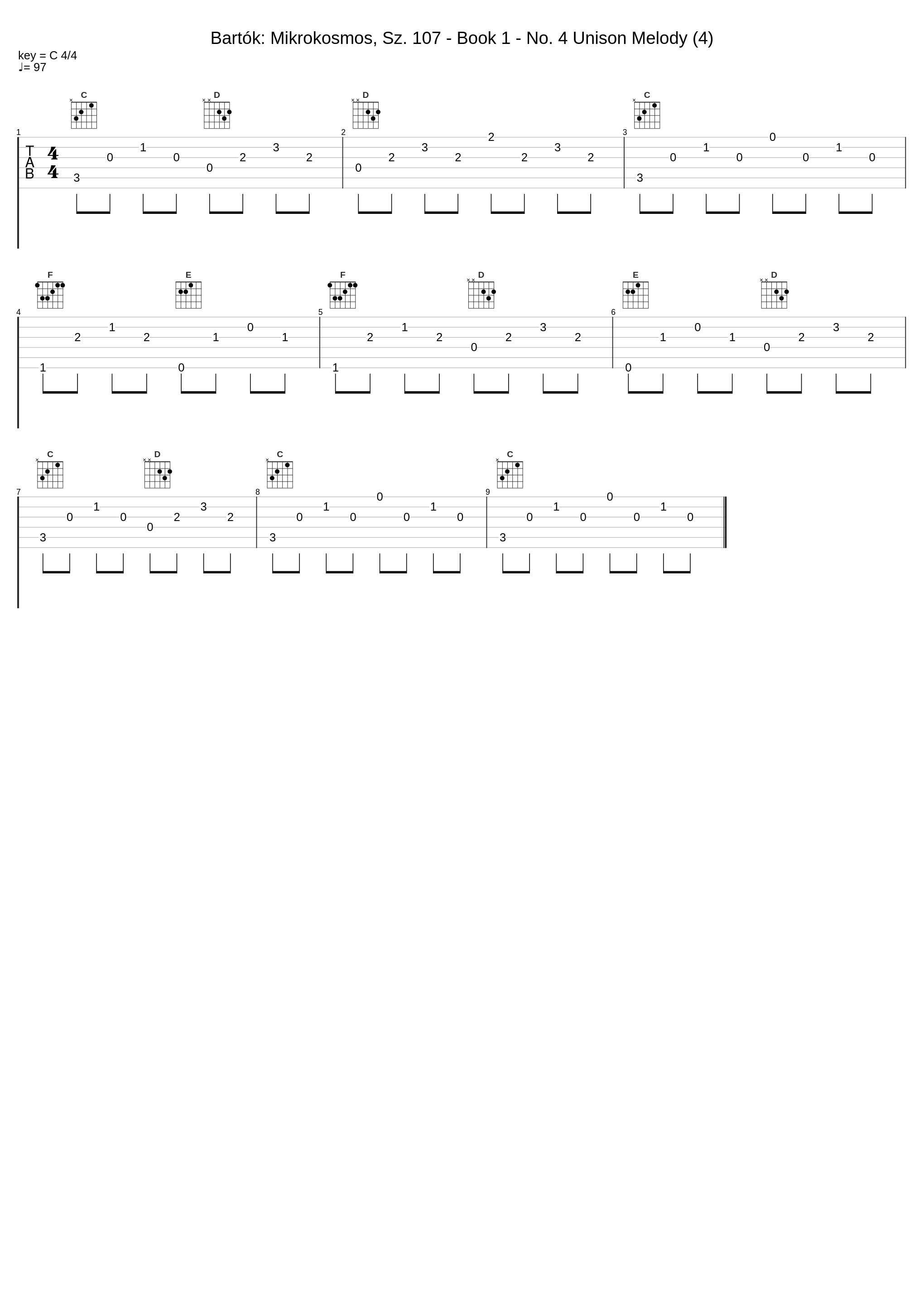 Bartók: Mikrokosmos, Sz. 107 - Book 1 - No. 4 Unison Melody (4)_Zoltán Kocsis_1