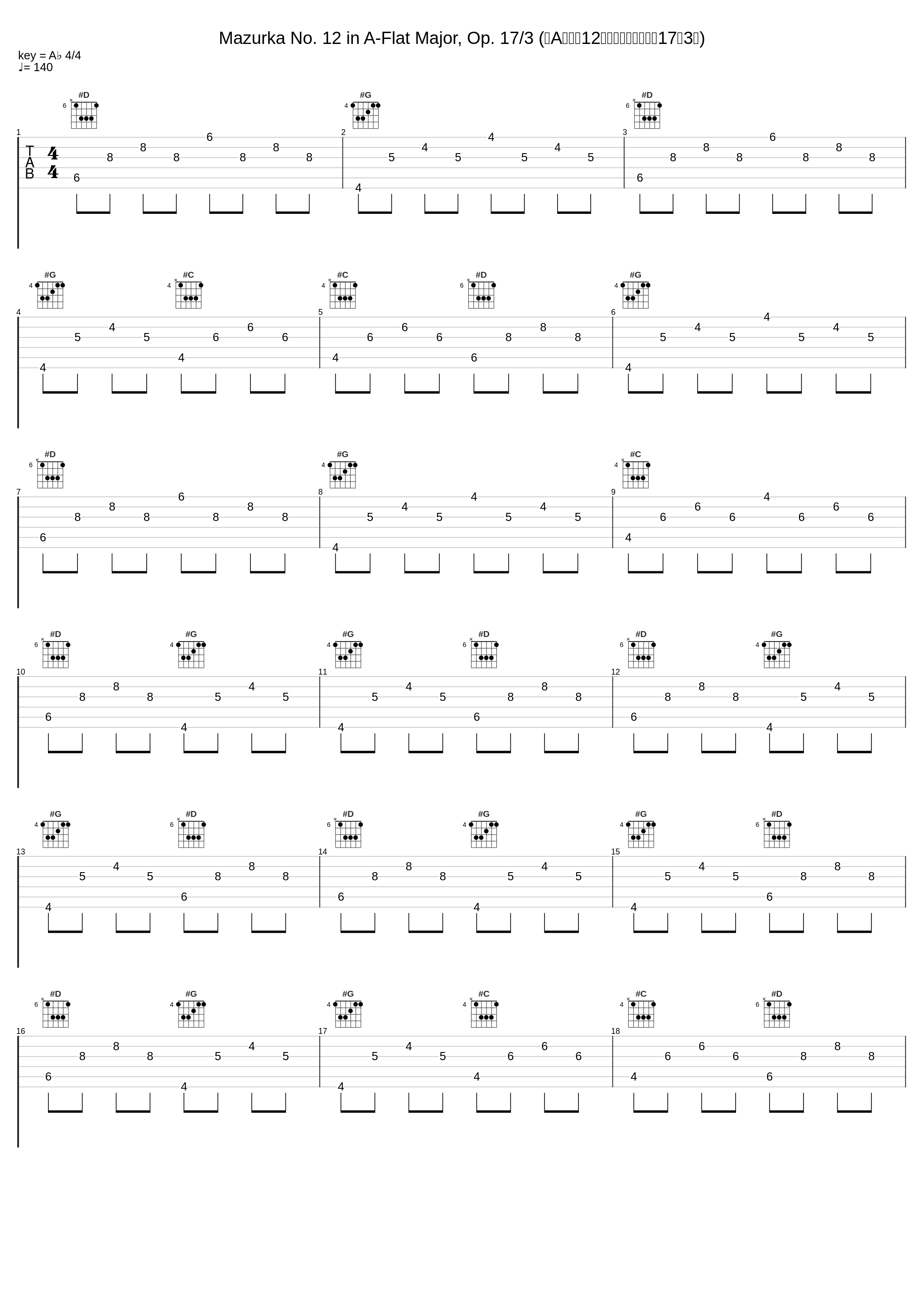 Mazurka No. 12 in A-Flat Major, Op. 17/3 (降A大调第12号玛祖卡舞曲，作品17第3首)_Idil Biret_1