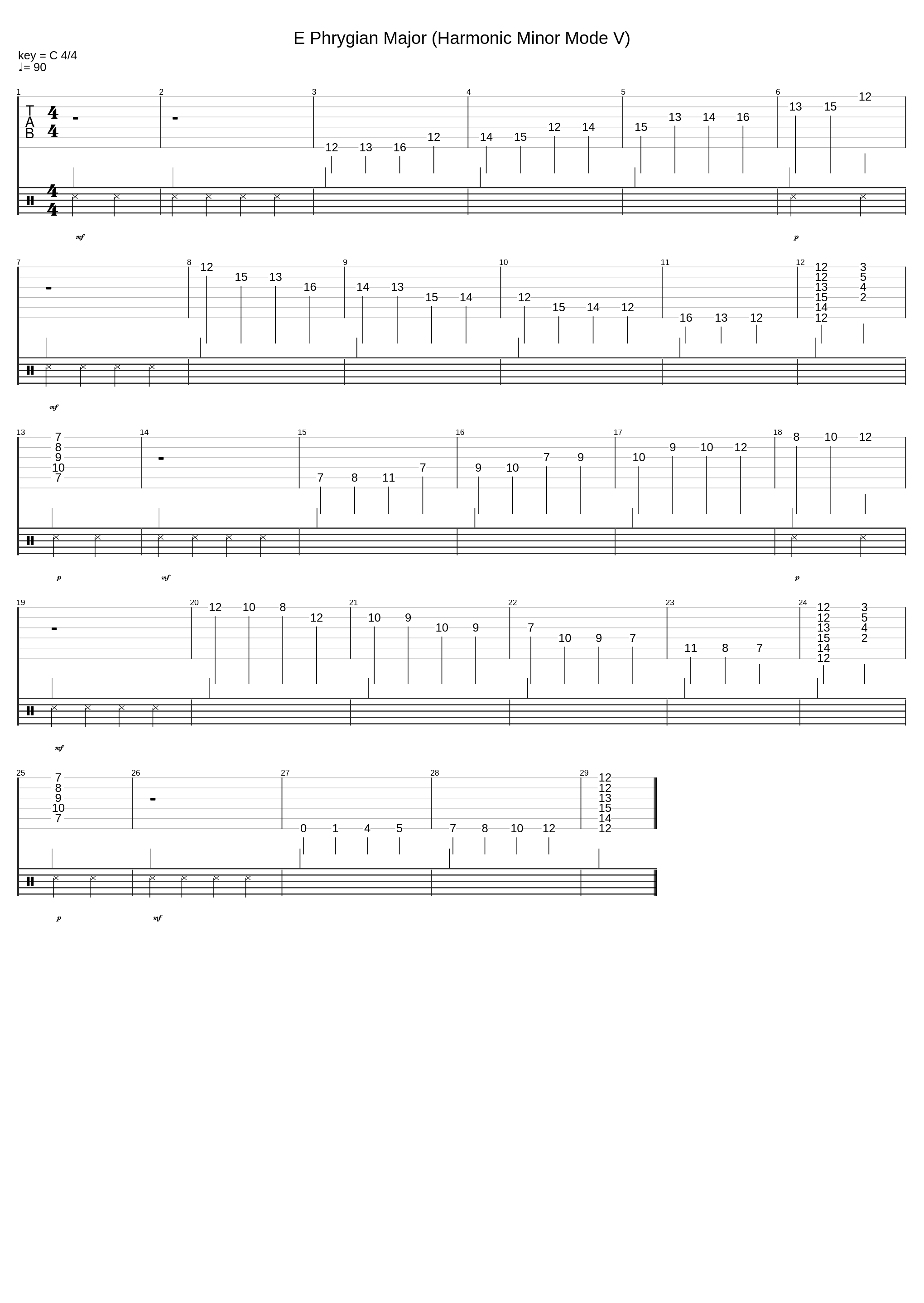 E Phrygian Major (Harmonic Minor Mode V)_Joseph Spirito_1