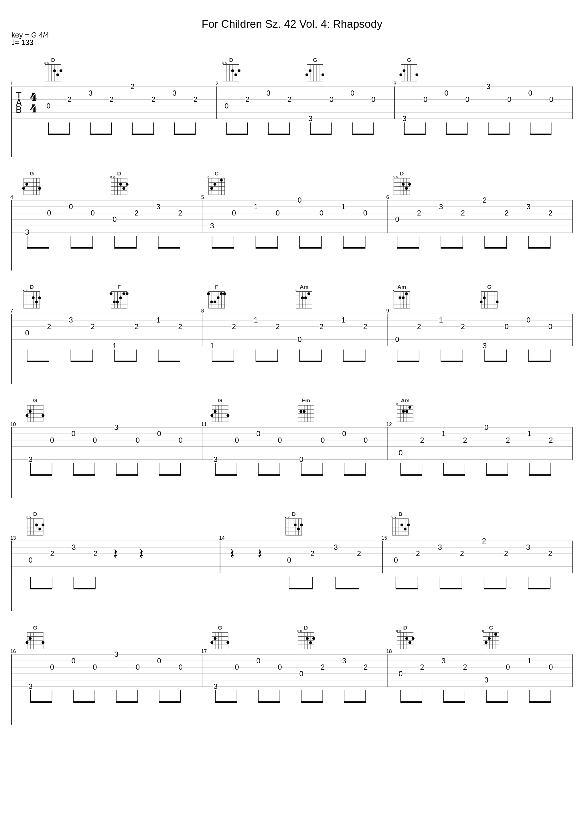 For Children Sz. 42 Vol. 4: Rhapsody_Jozsef Balog,Béla Bartók_1