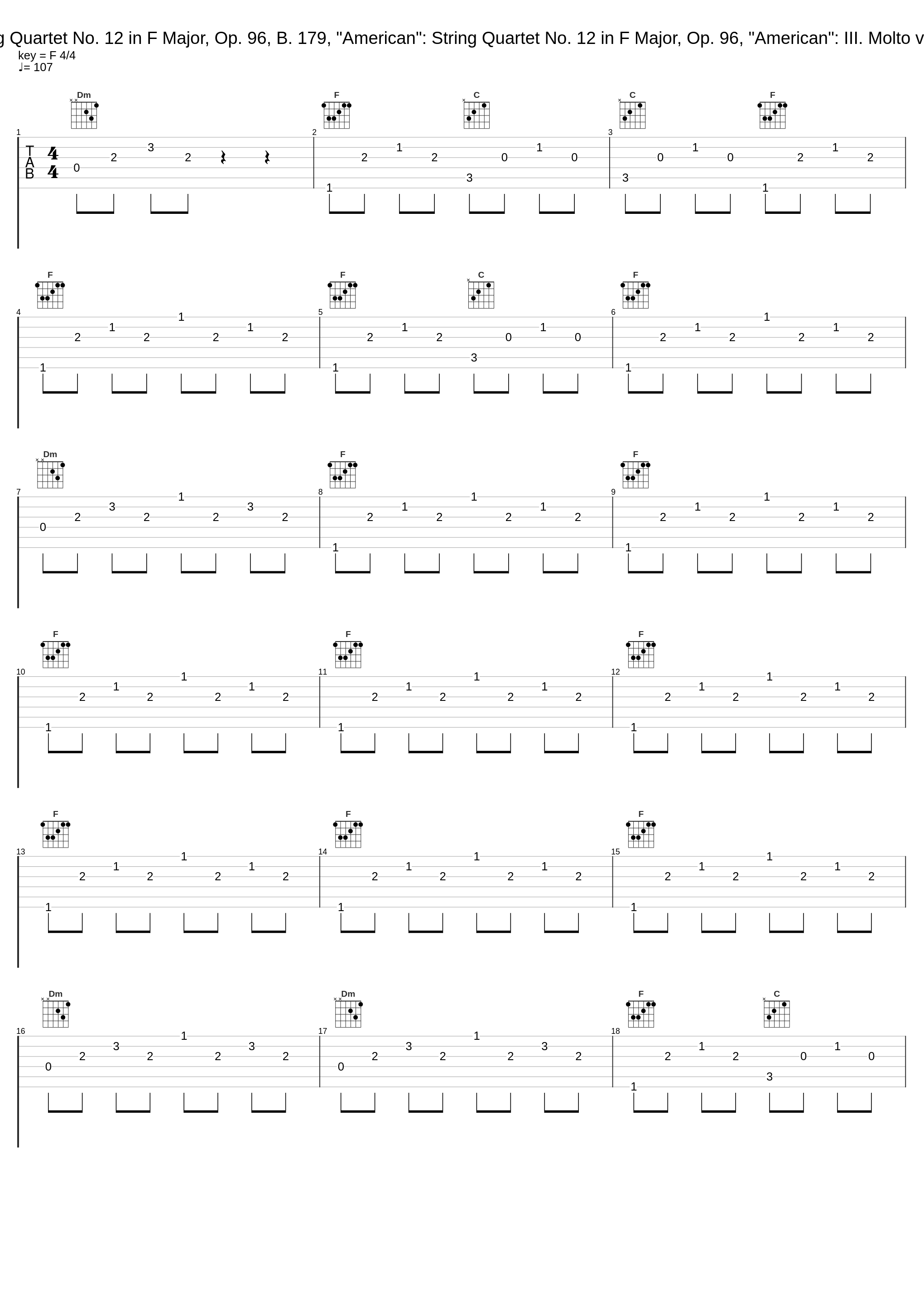 String Quartet No. 12 in F Major, Op. 96, B. 179, "American": String Quartet No. 12 in F Major, Op. 96, "American": III. Molto vivace_Vlach Quartet Prague,Antonín Dvořák_1