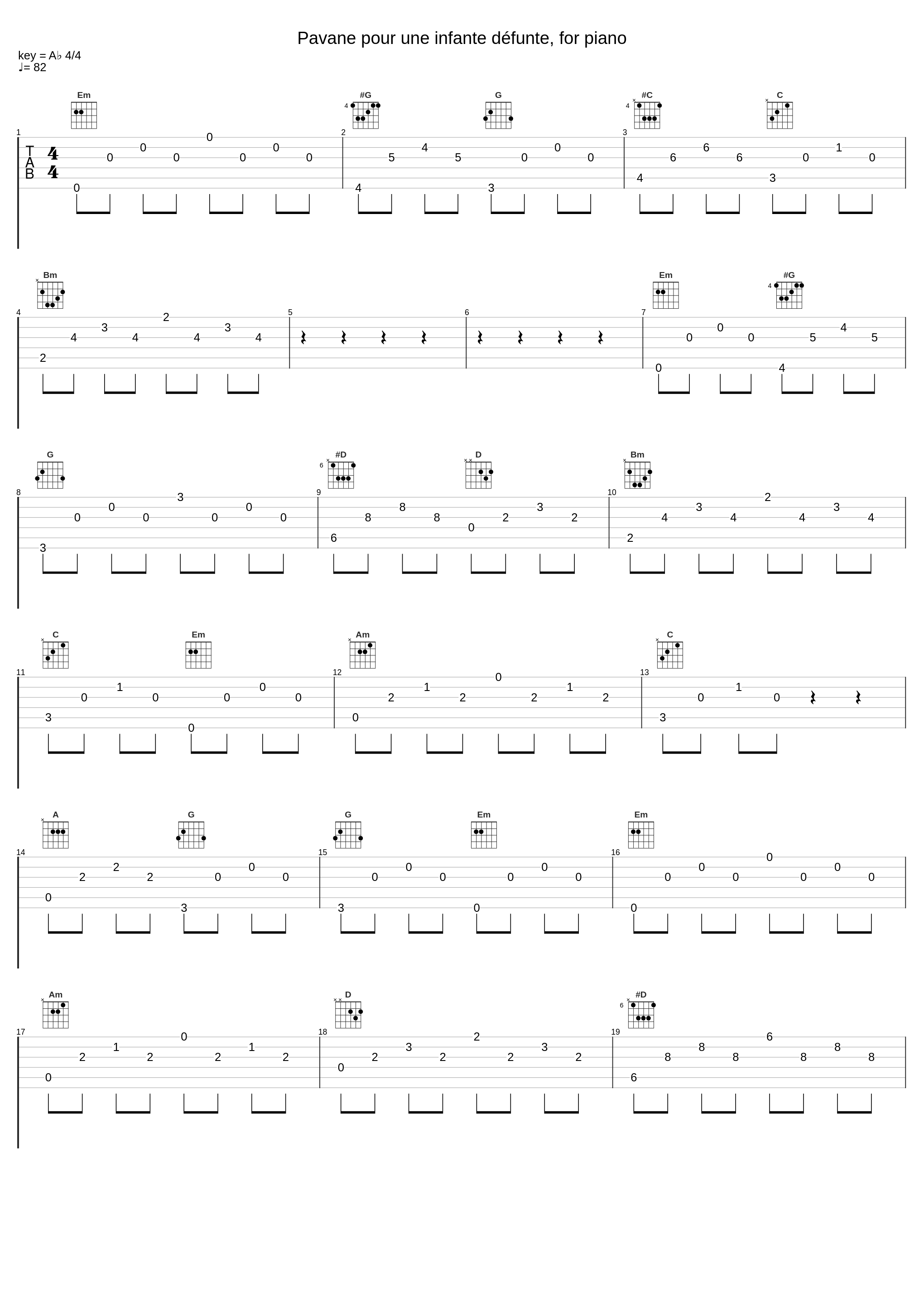 Pavane pour une infante défunte, for piano_Brazilian Guitar Quartet_1