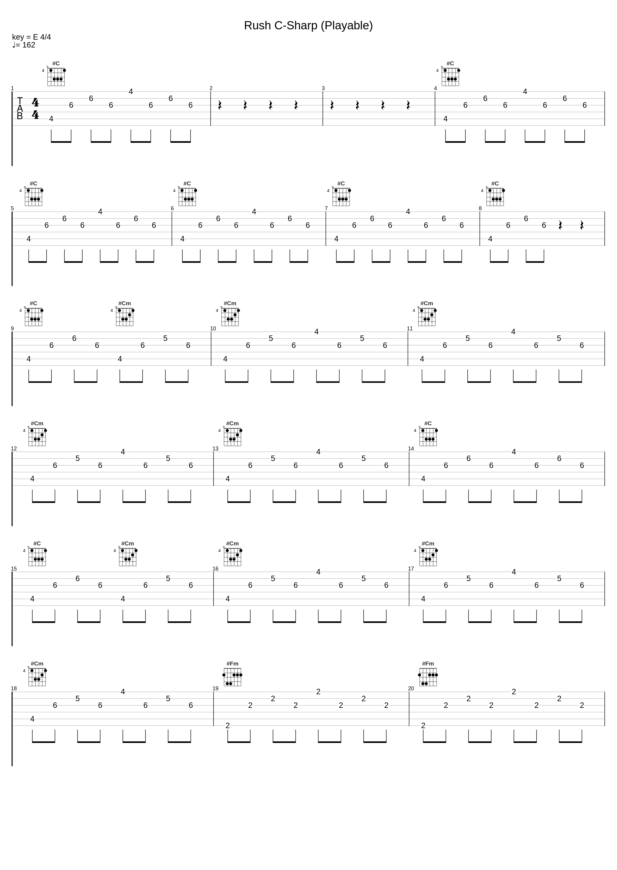 Rush C-Sharp (Playable)_Sheet Music Boss_1