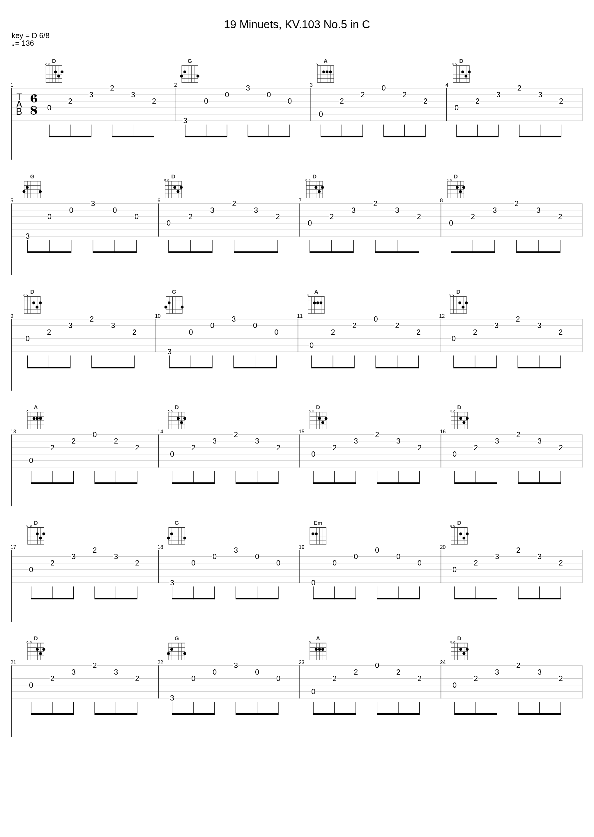 19 Minuets, KV.103 No.5 in C_Gunther Hasselmann_1