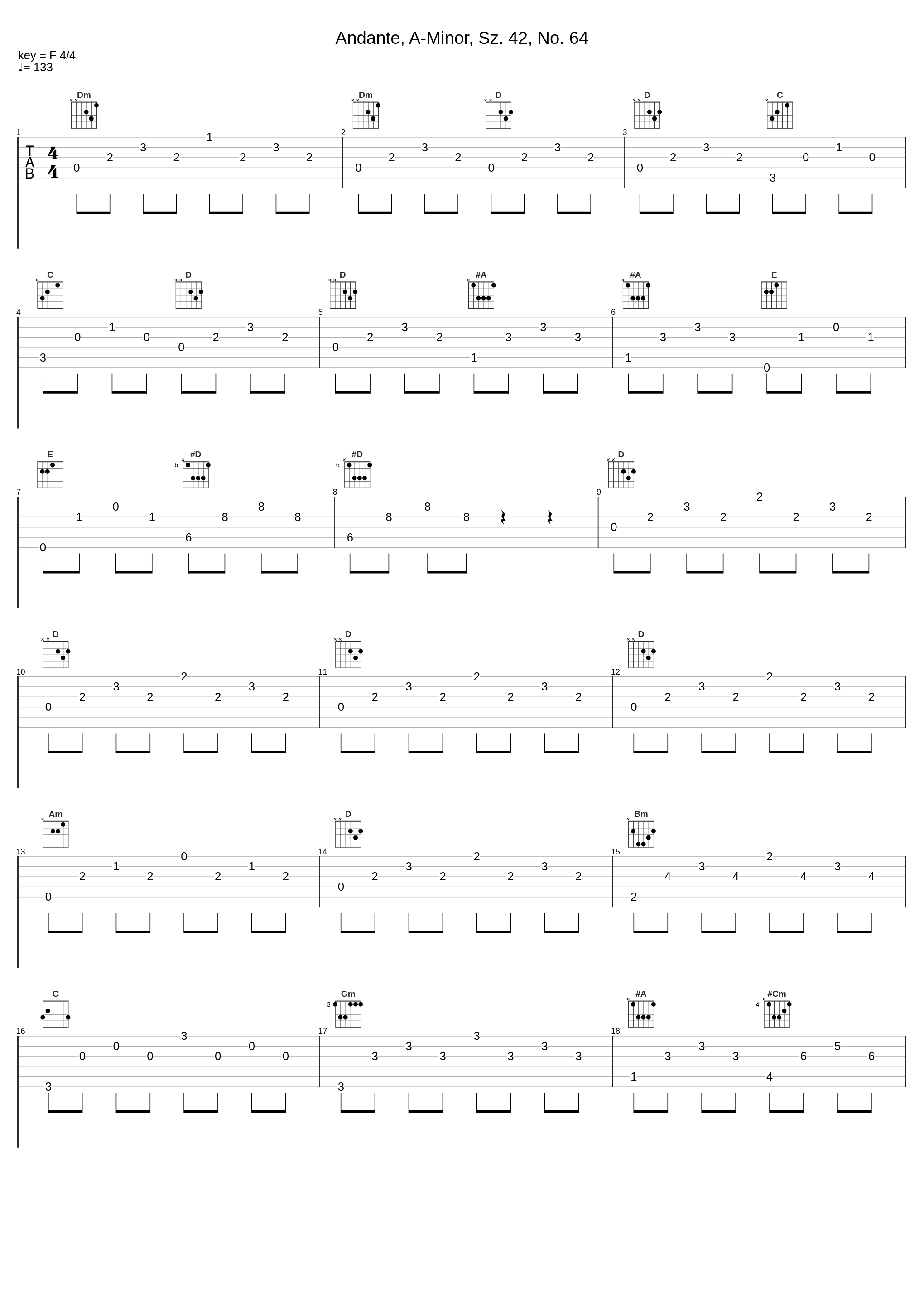 Andante, A-Minor, Sz. 42, No. 64_Robert von Heeren,Béla Bartók_1