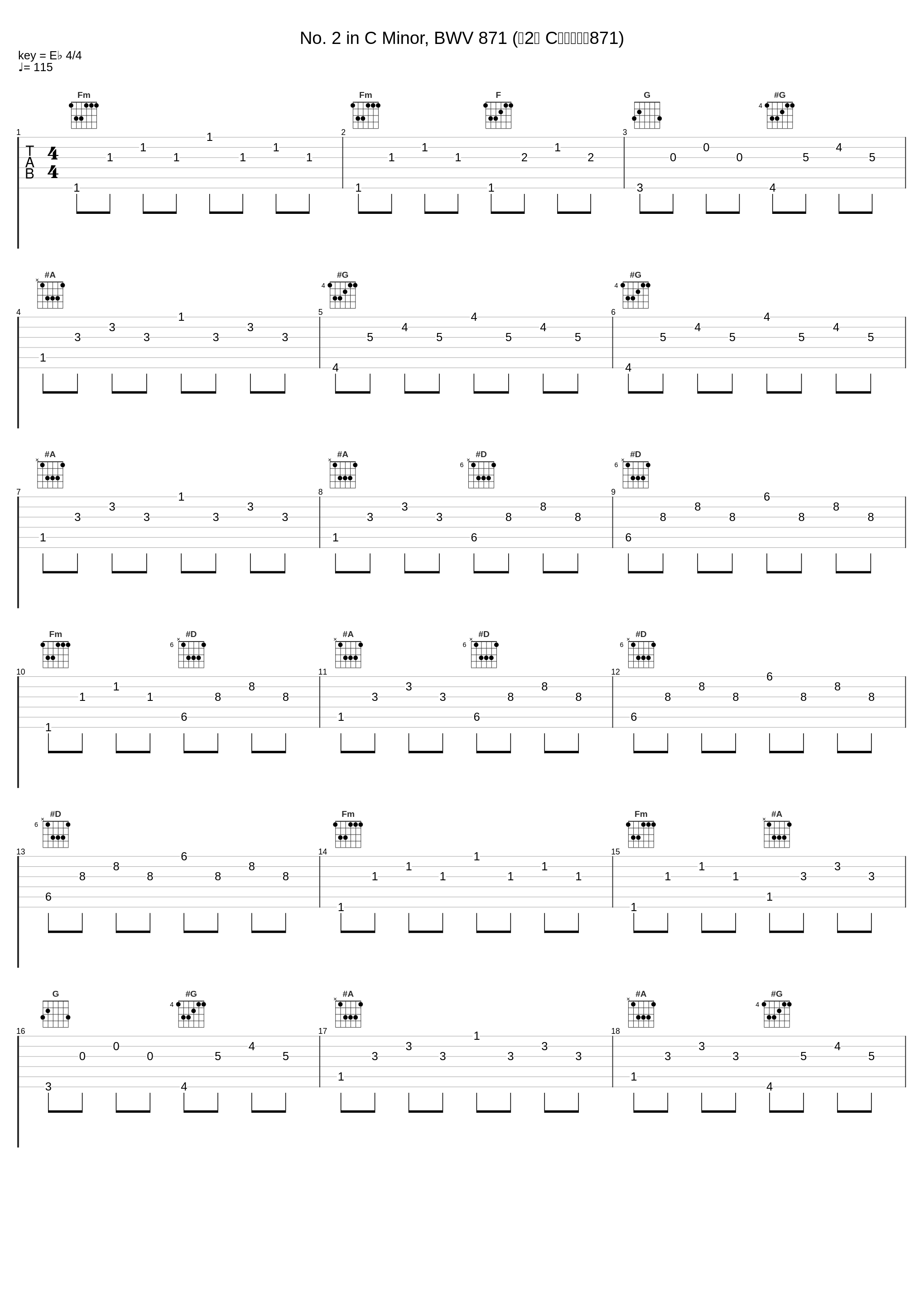 No. 2 in C Minor, BWV 871 (第2首 C小调，作品871)_Jenő Jandó_1