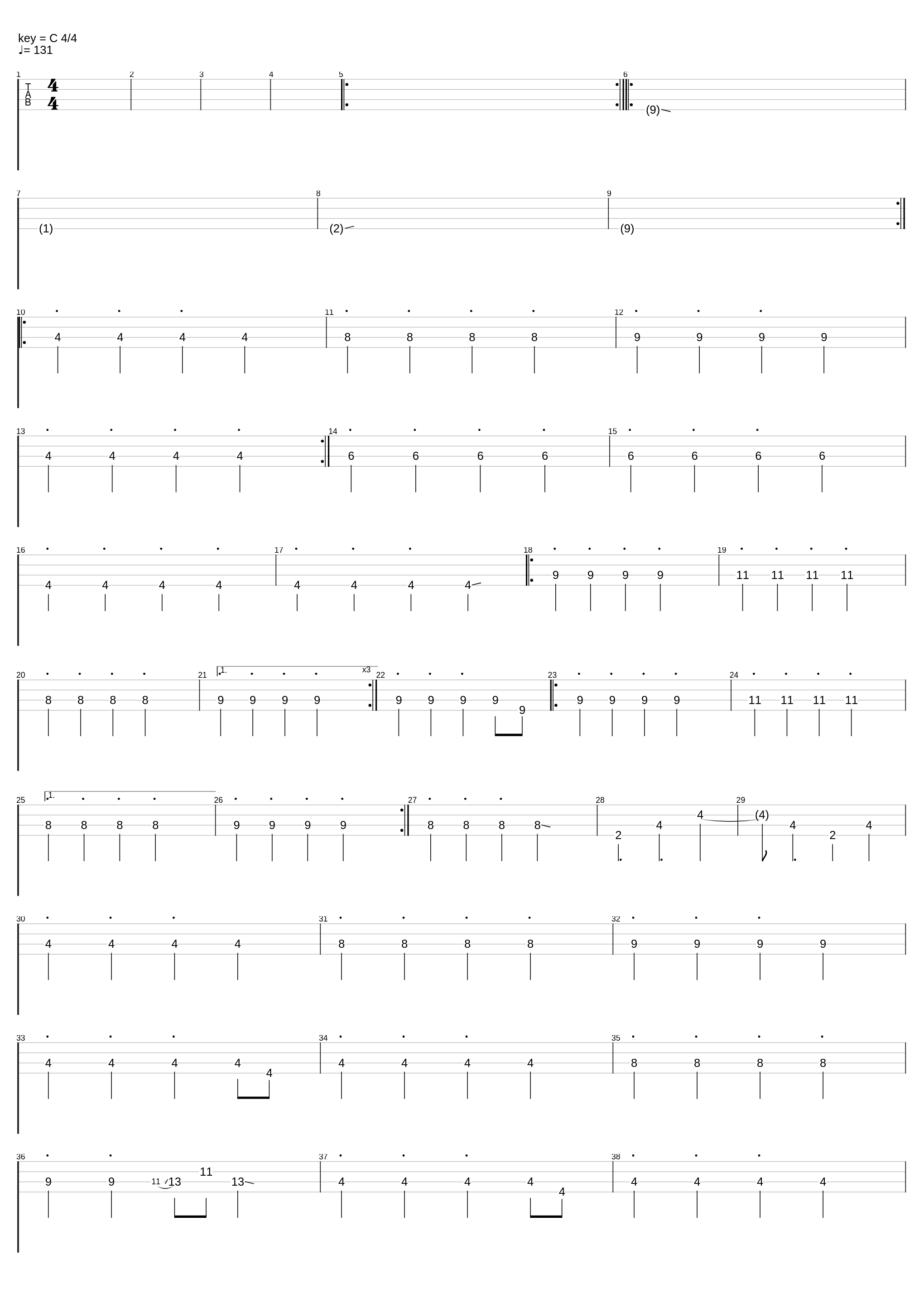 Pounding (Bass Tab)_Doves_1