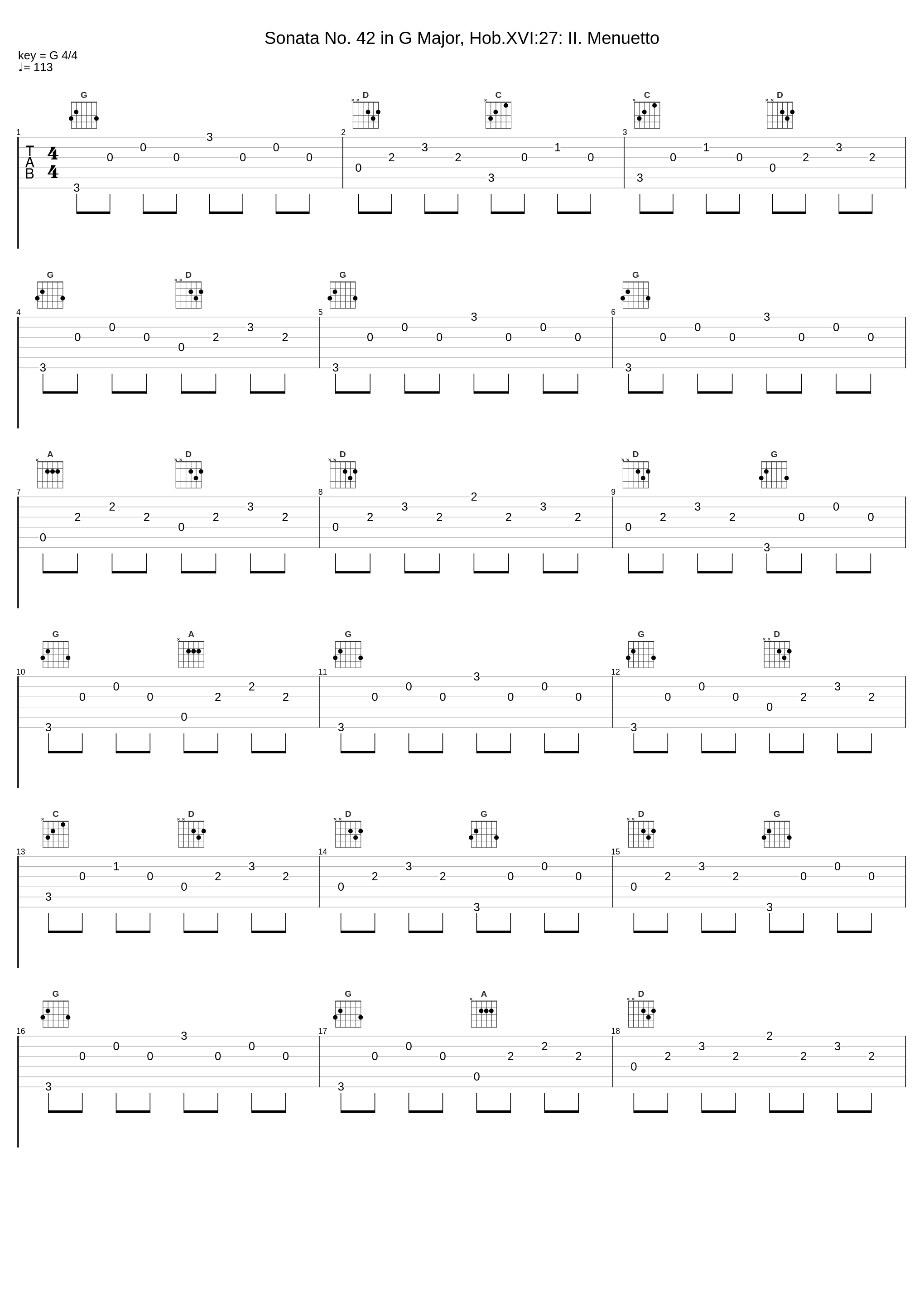 Sonata No. 42 in G Major, Hob.XVI:27: II. Menuetto_Martin Galling_1