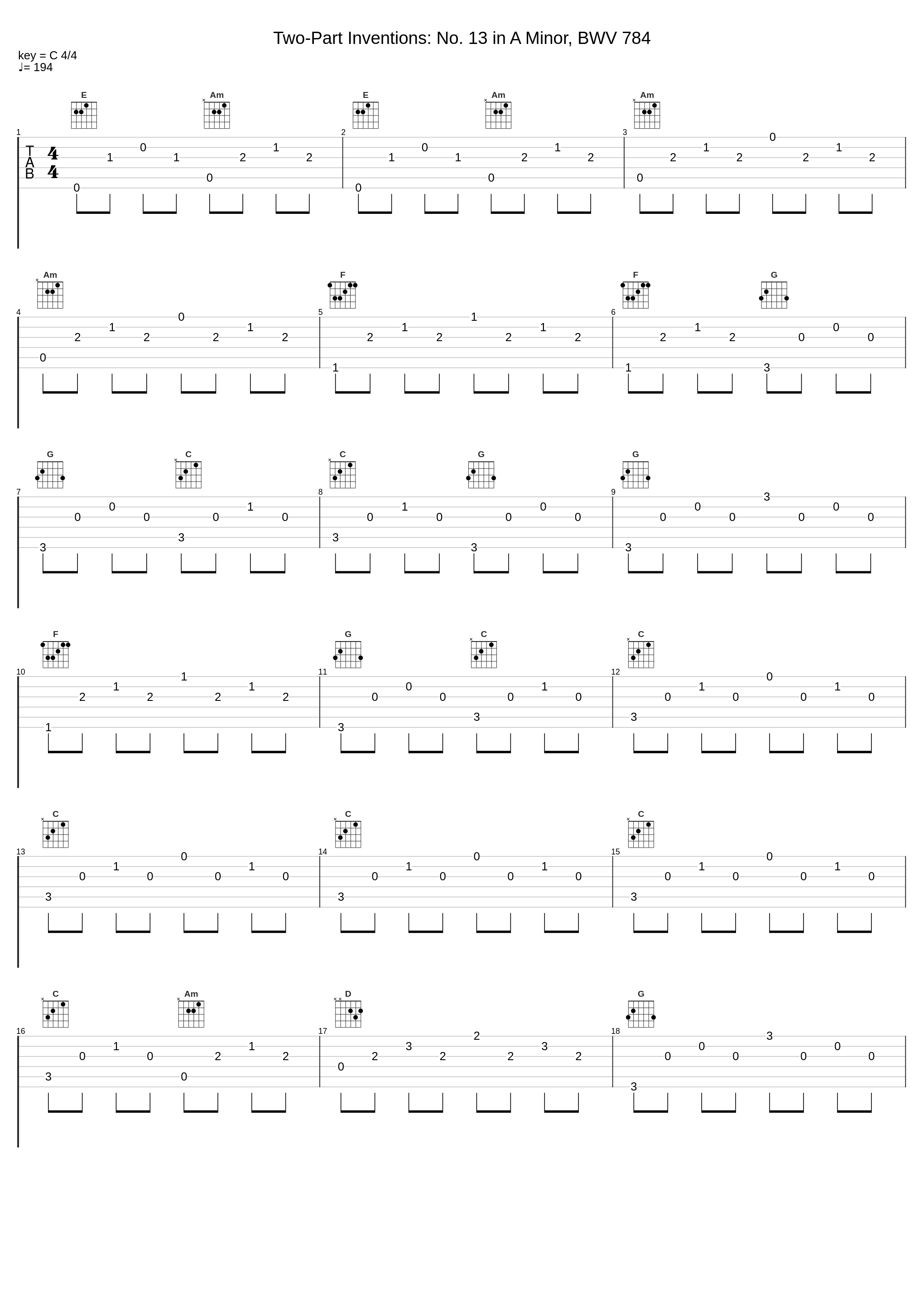 Two-Part Inventions: No. 13 in A Minor, BWV 784_Diane Hidy,Keith Snell,Johann Sebastian Bach_1