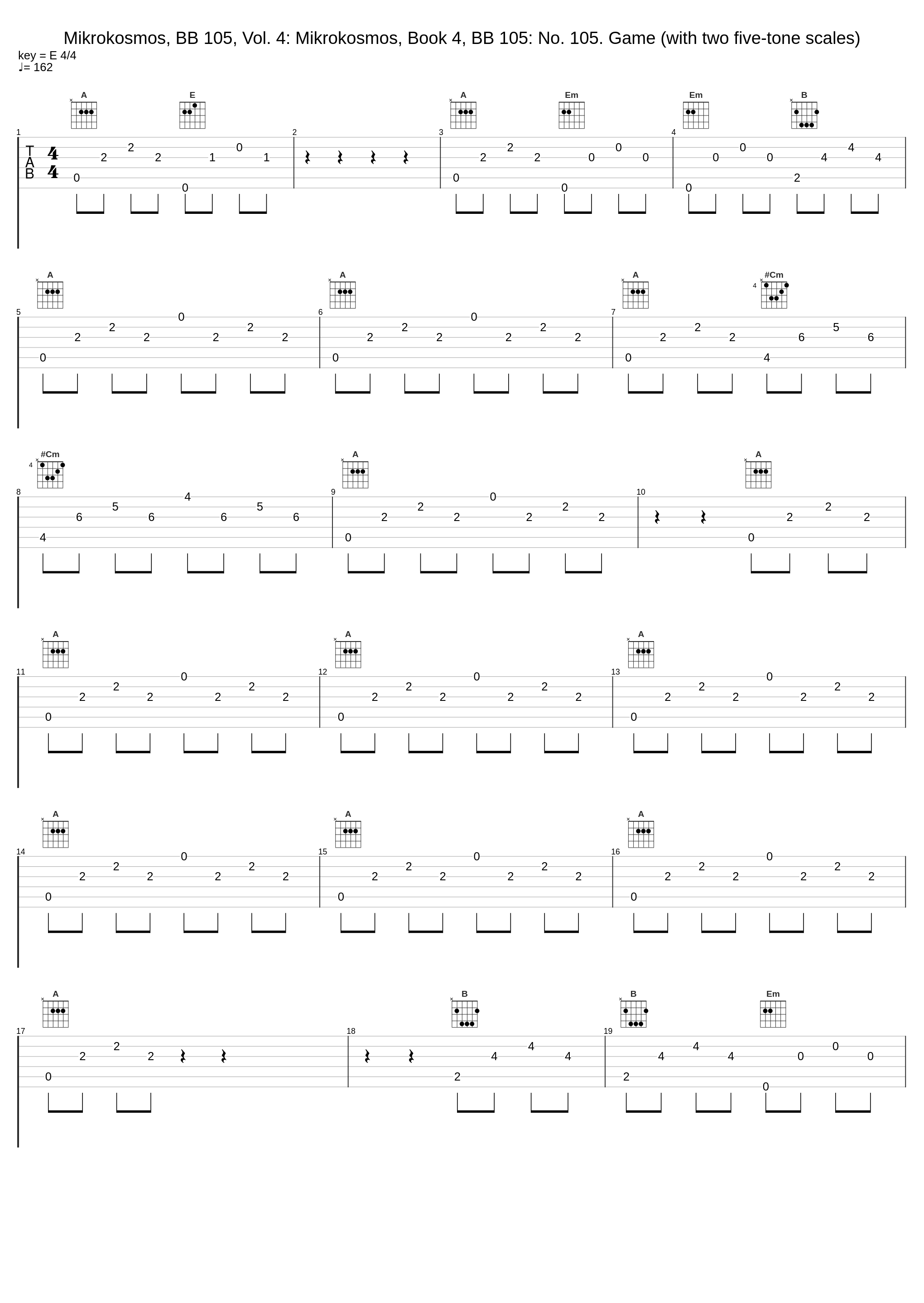 Mikrokosmos, BB 105, Vol. 4: Mikrokosmos, Book 4, BB 105: No. 105. Game (with two five-tone scales)_Jenő Jandó_1