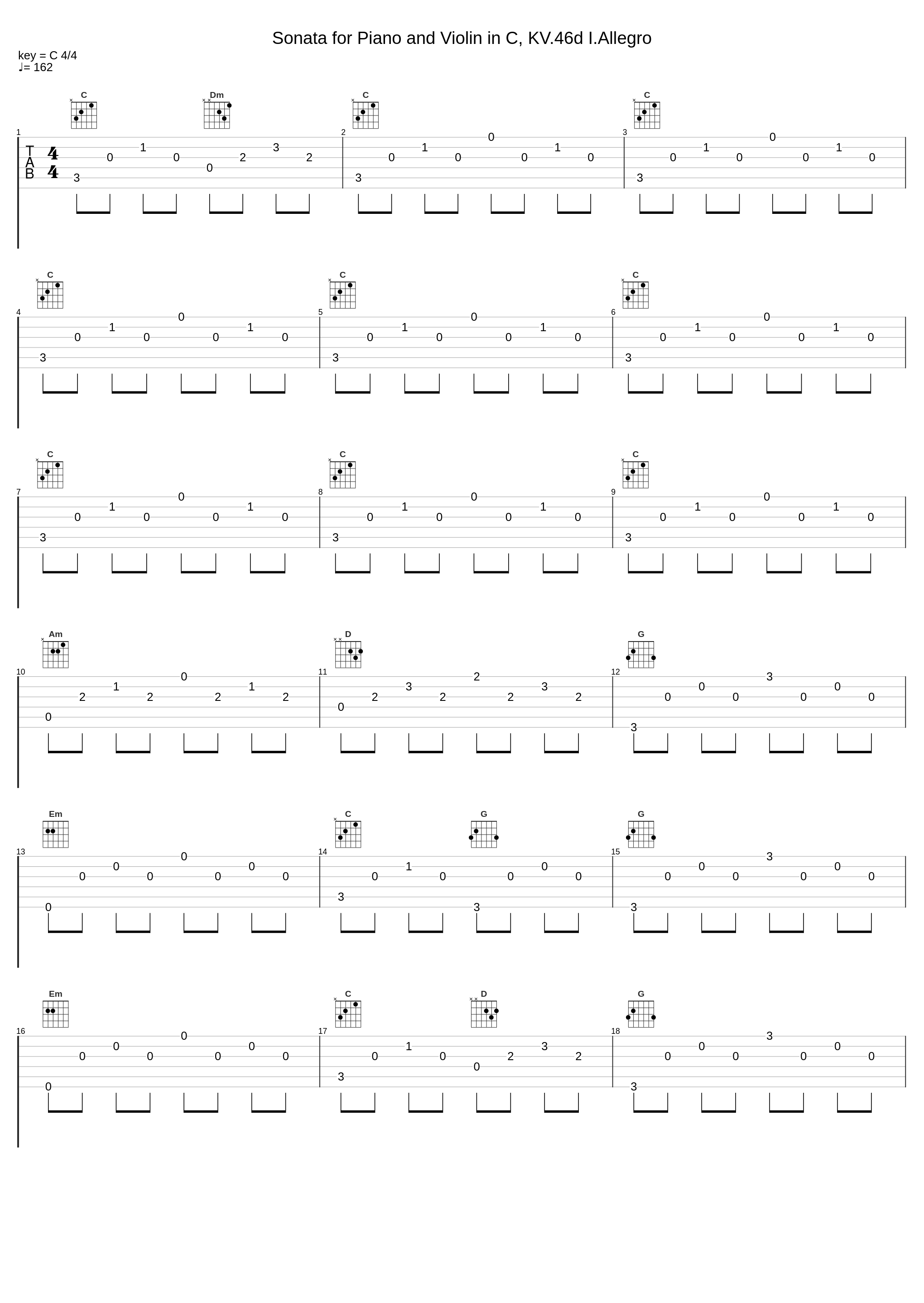 Sonata for Piano and Violin in C, KV.46d I.Allegro_Gunther Hasselmann_1