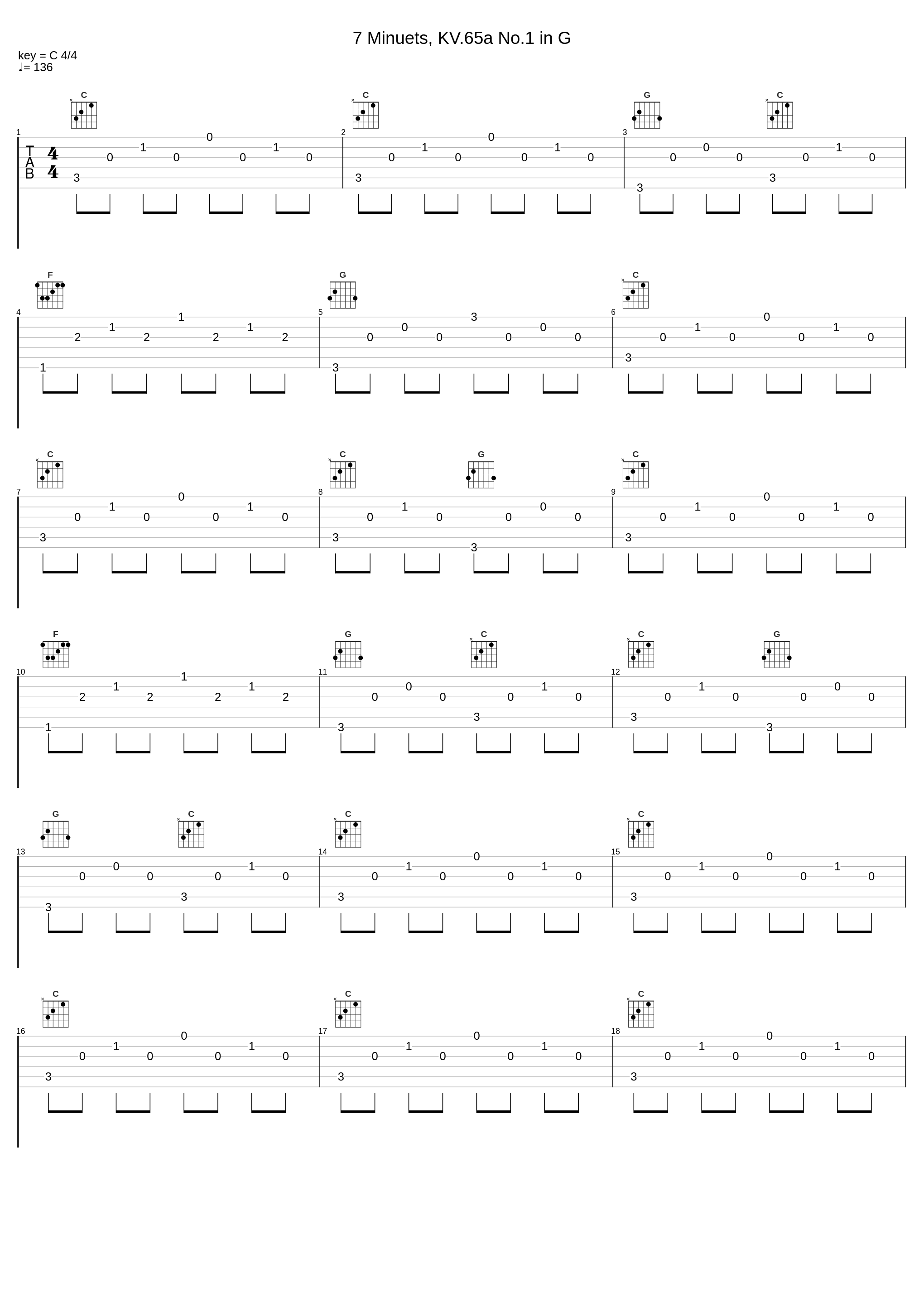 7 Minuets, KV.65a No.1 in G_Gunther Hasselmann_1