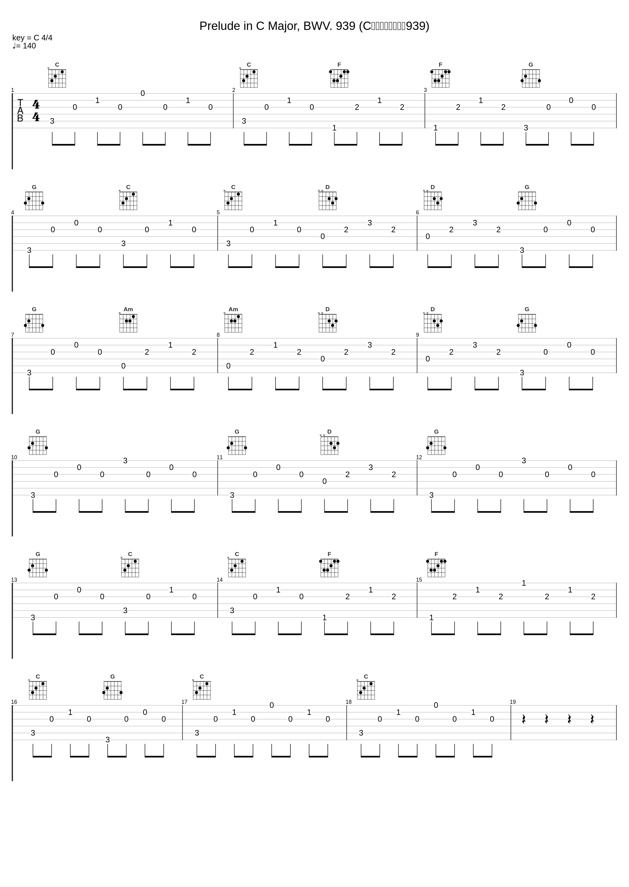 Prelude in C Major, BWV. 939 (C大调前奏曲，作品939)_Angela Hewitt,Johann Sebastian Bach_1