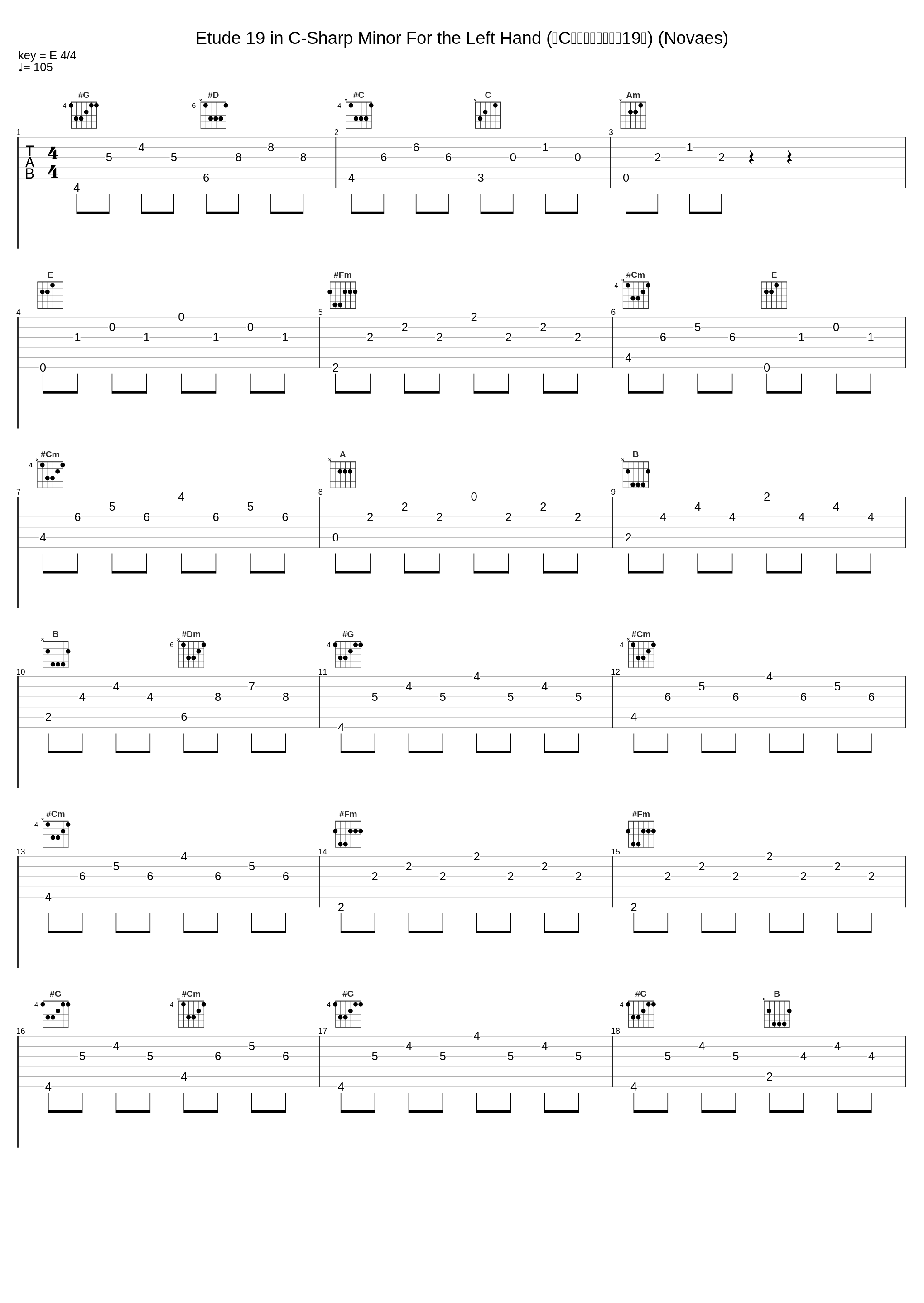 Etude 19 in C-Sharp Minor For the Left Hand (升C小调左手练习曲第19首) (Novaes)_Guiomar Novaes_1