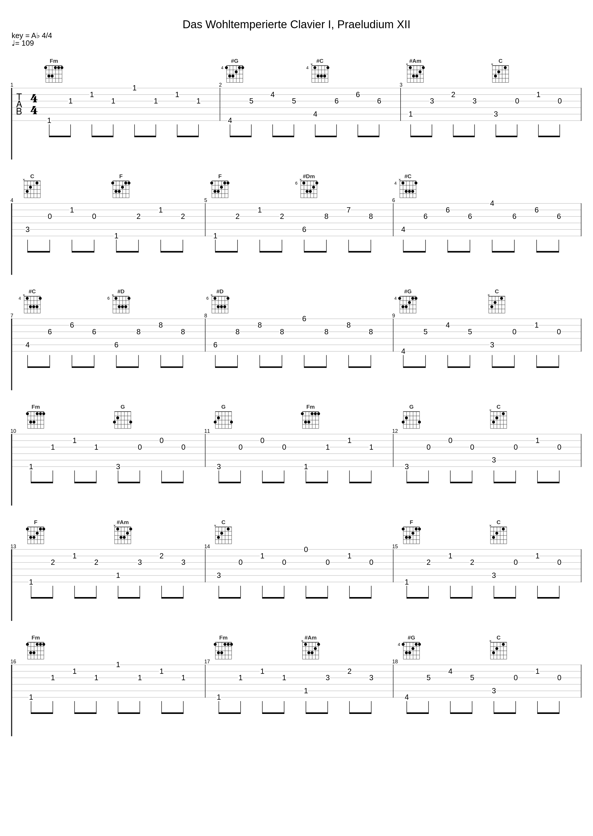 Das Wohltemperierte Clavier I, Praeludium XII_Johann Sebastian Bach,Nologo_1