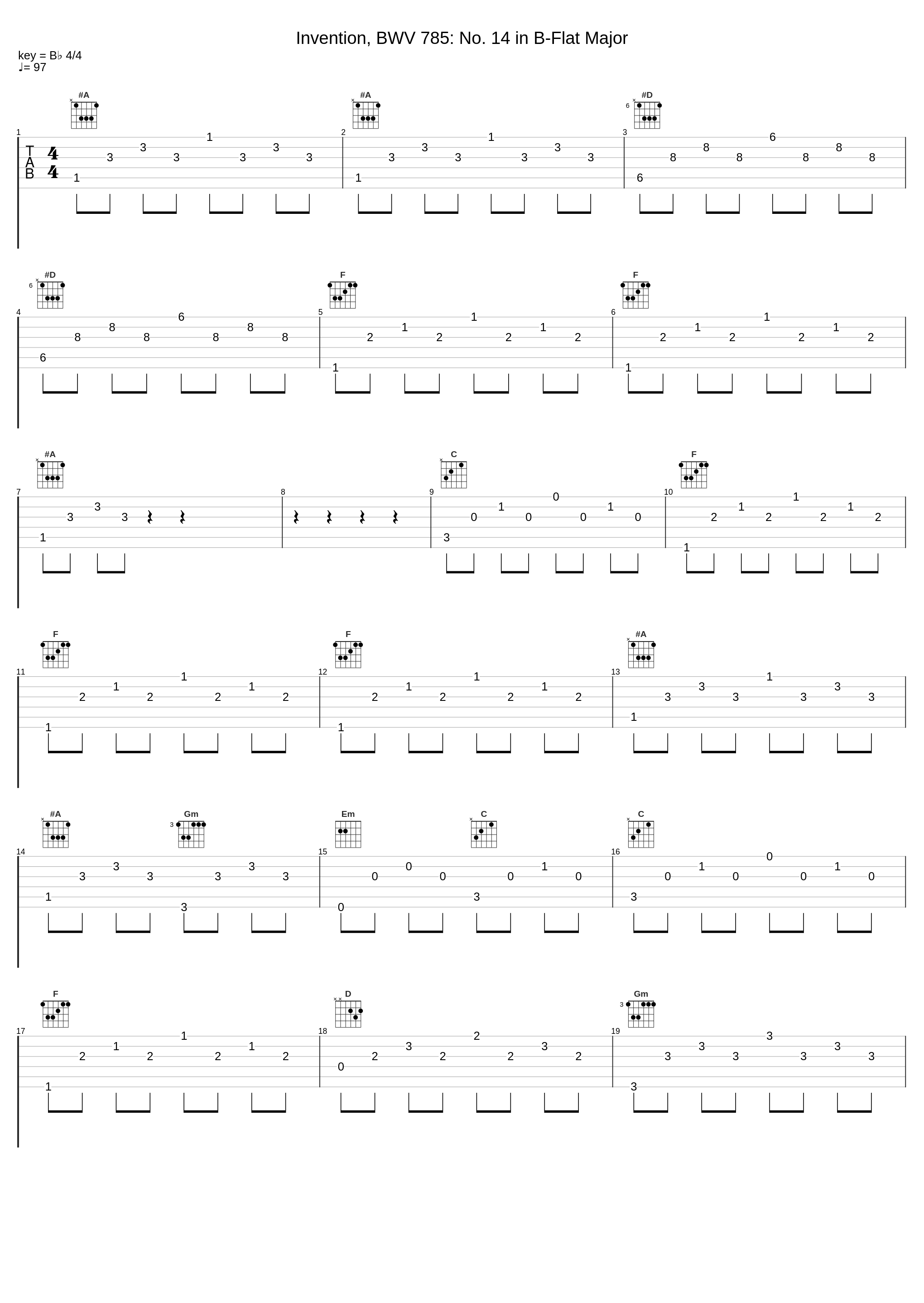 Invention, BWV 785: No. 14 in B-Flat Major_Harry Sadler,Johann Sebastian Bach_1