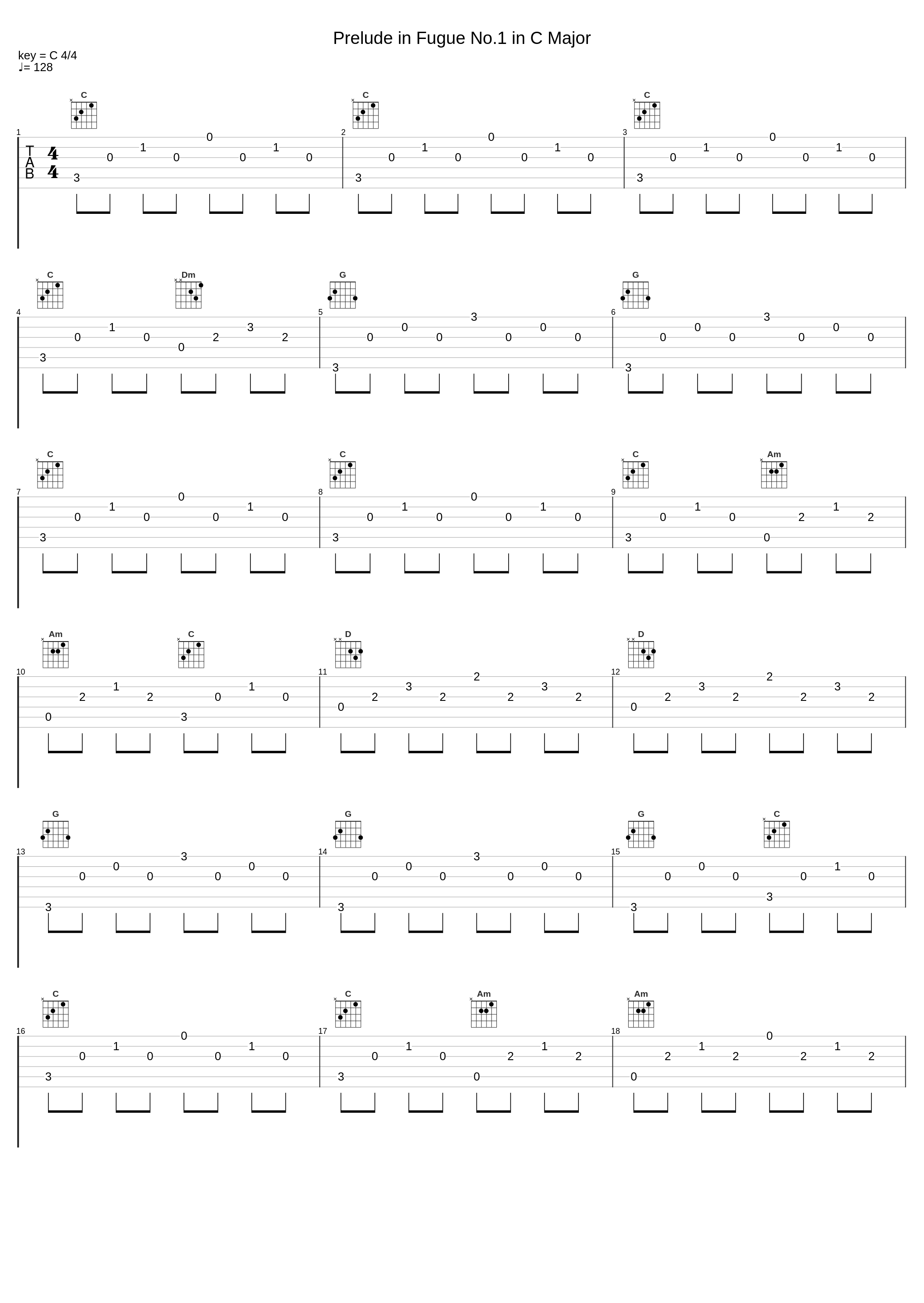 Prelude in Fugue No.1 in C Major_Johann Sebastian Bach_1