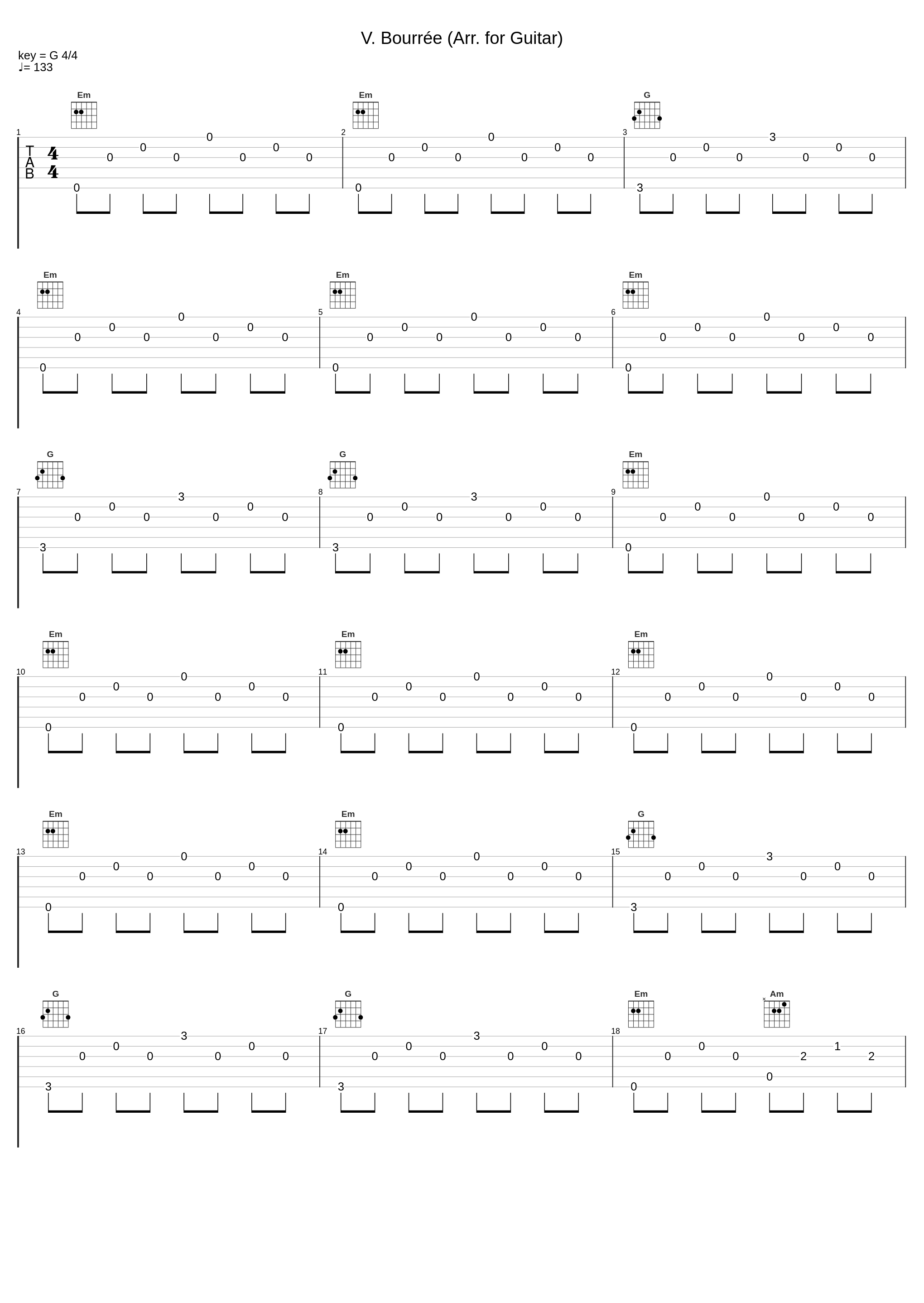 V. Bourrée (Arr. for Guitar)_Michael Lucarelli_1