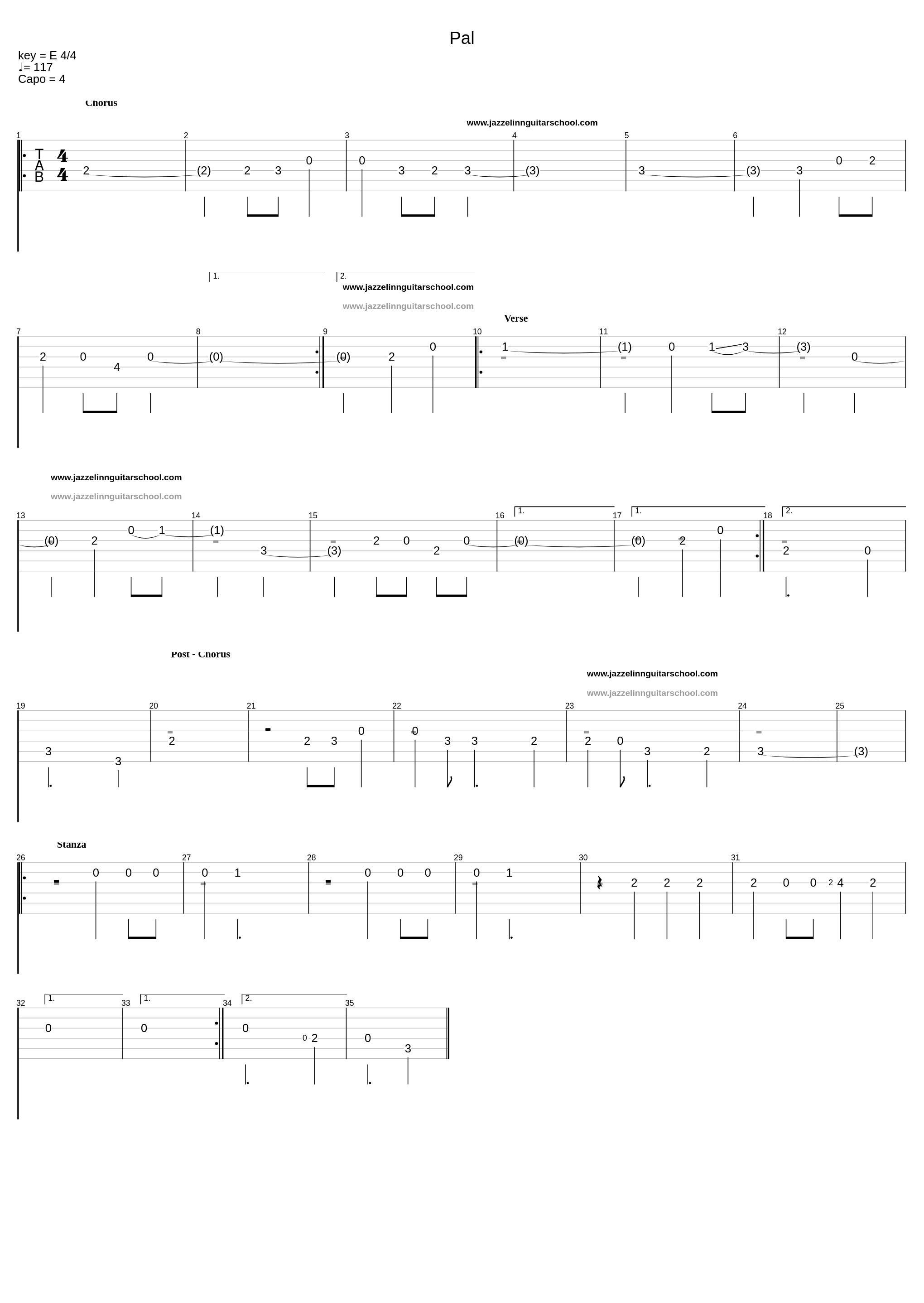 Pal [in C scale] - (jazzelinnguitarschool.com)_Kk (Suchaitguitars@Gmail.Com)_1