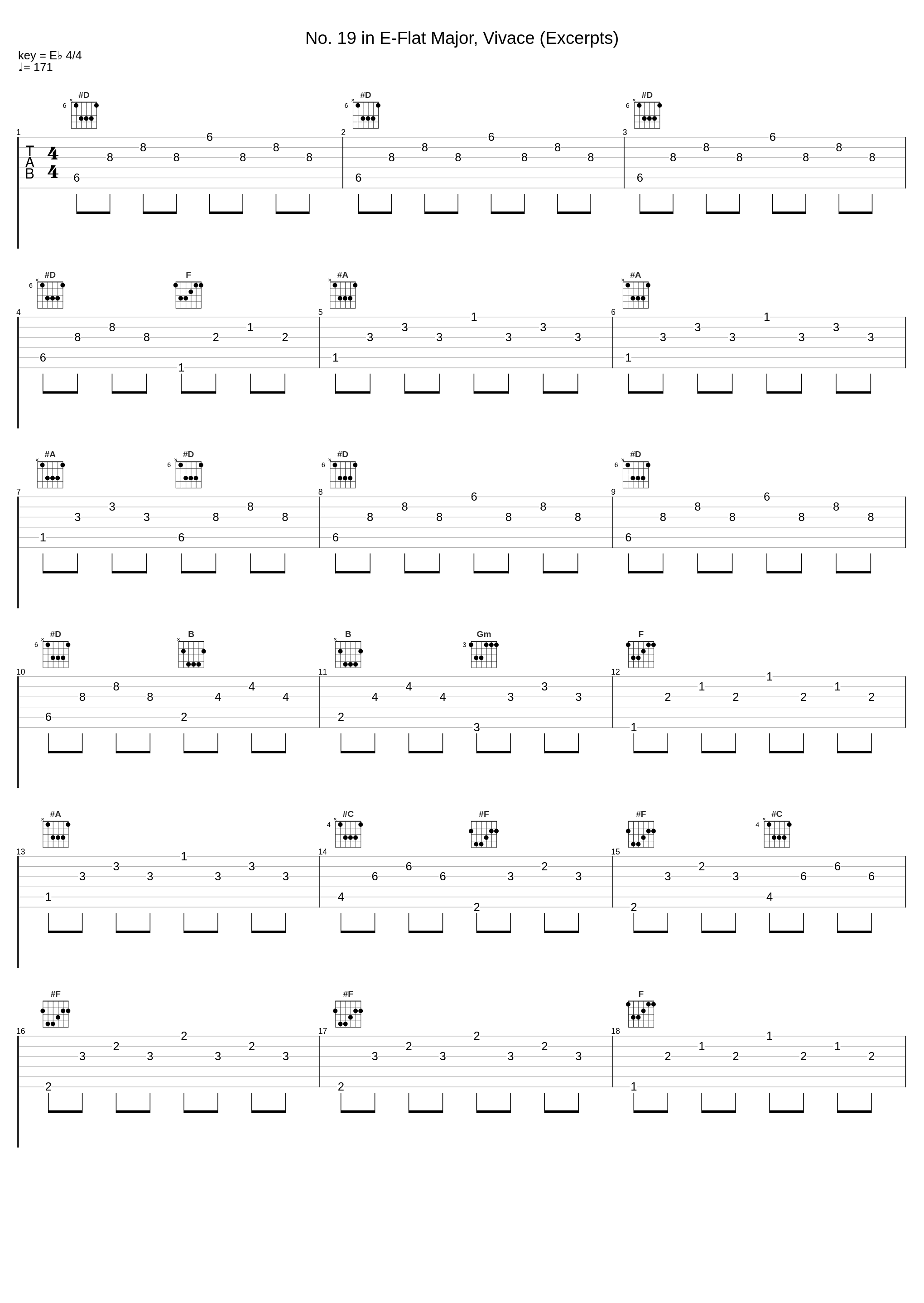 No. 19 in E-Flat Major, Vivace (Excerpts)_Kevin Kenner_1