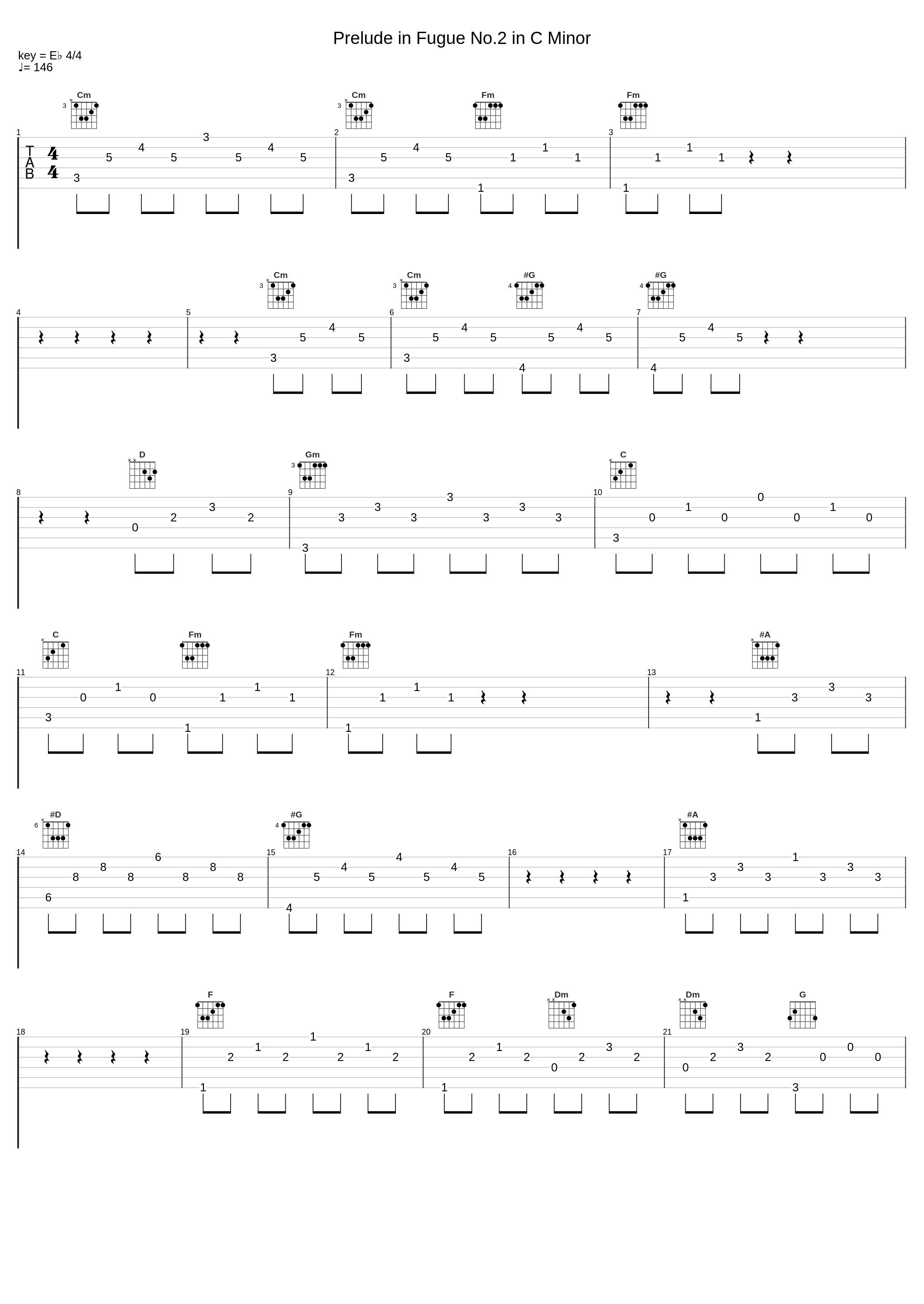 Prelude in Fugue No.2 in C Minor_Johann Sebastian Bach_1