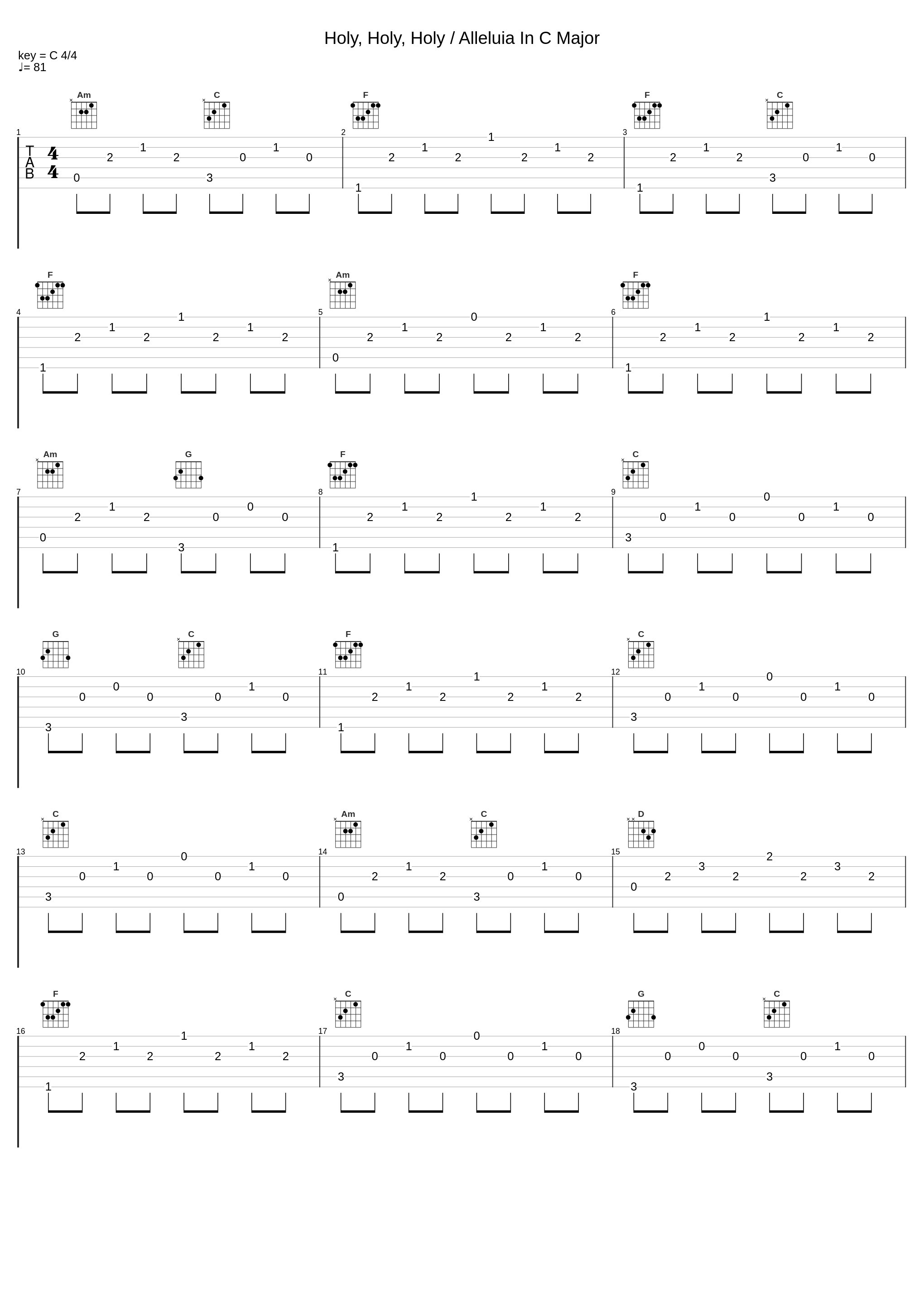 Holy, Holy, Holy / Alleluia In C Major_Joel Engle_1