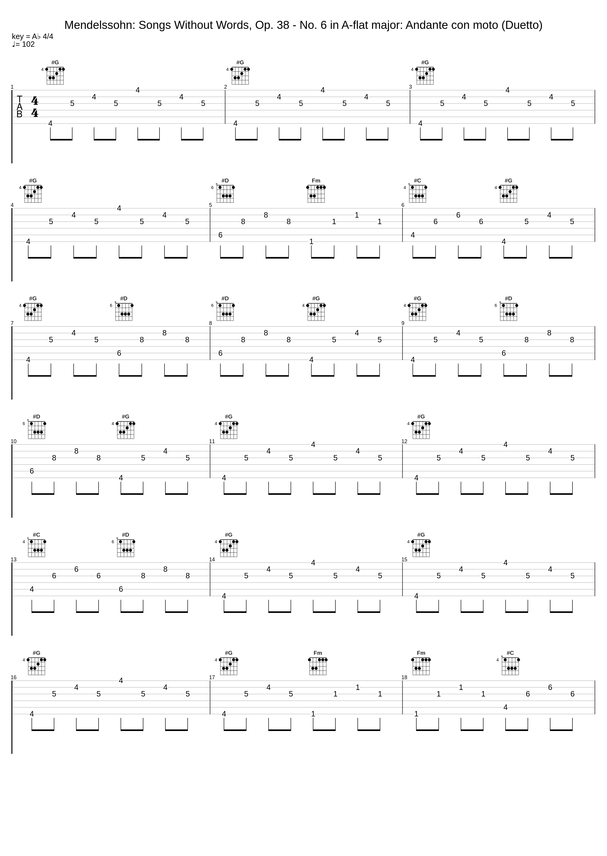 Mendelssohn: Songs Without Words, Op. 38 - No. 6 in A-flat major: Andante con moto (Duetto)_Felix Mendelssohn_1