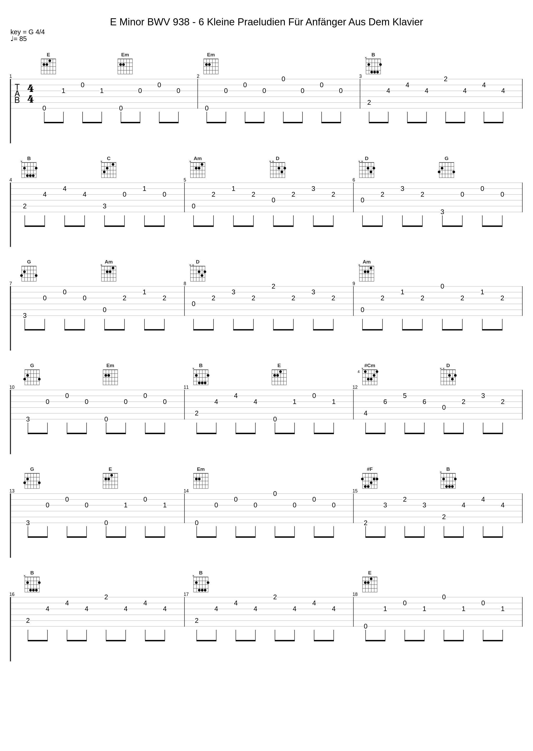 E Minor BWV 938 - 6 Kleine Praeludien Für Anfänger Aus Dem Klavier_Monica,Johann Sebastian Bach_1