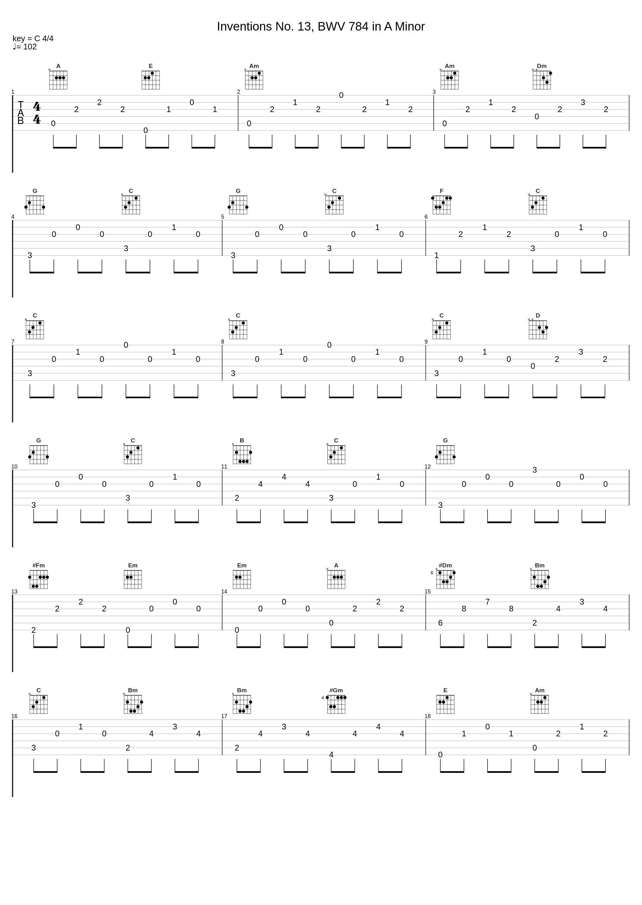 Inventions No. 13, BWV 784 in A Minor_Jan Vermeulen,Johann Sebastian Bach_1