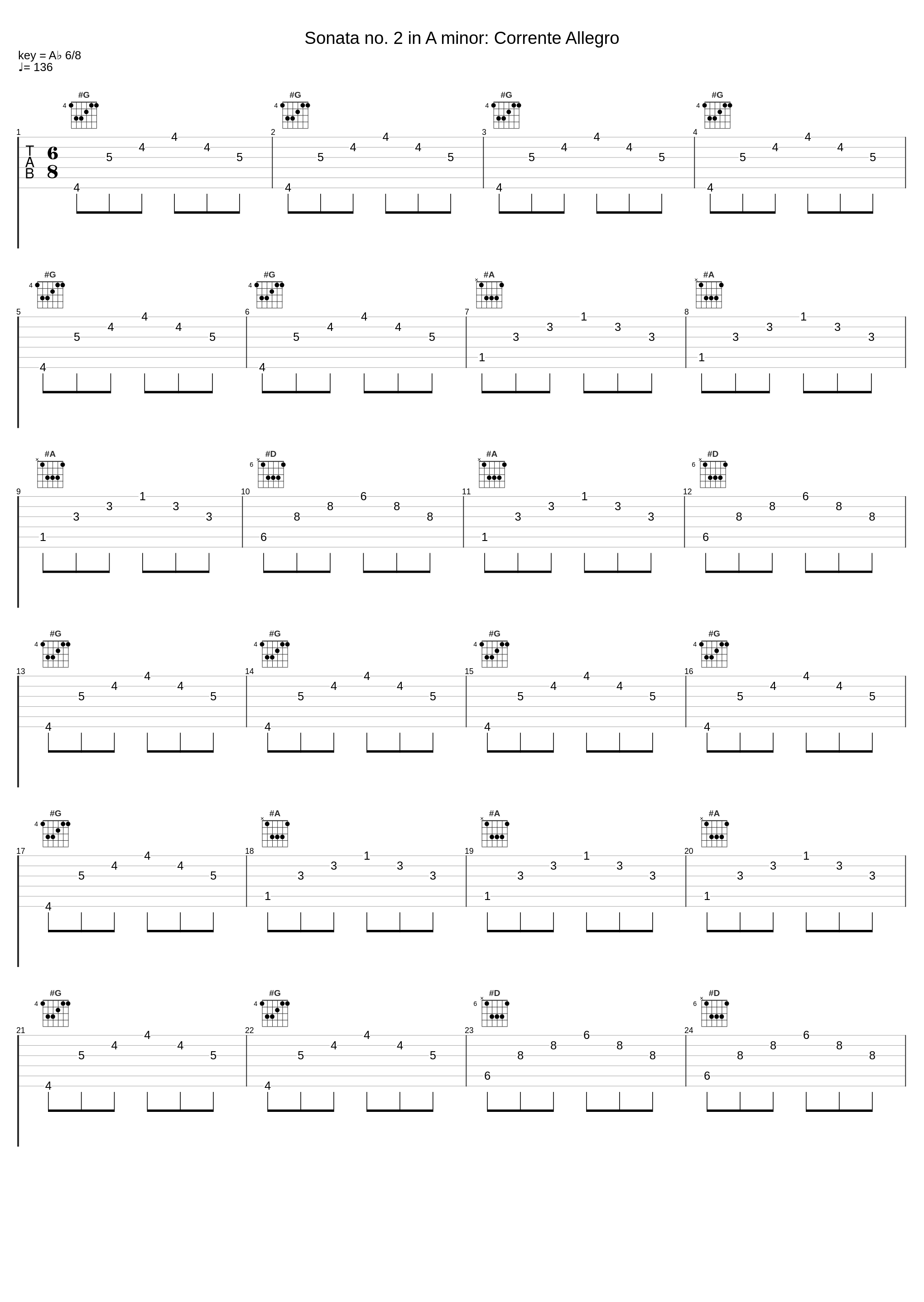 Sonata no. 2 in A minor: Corrente Allegro_Cordaria_1