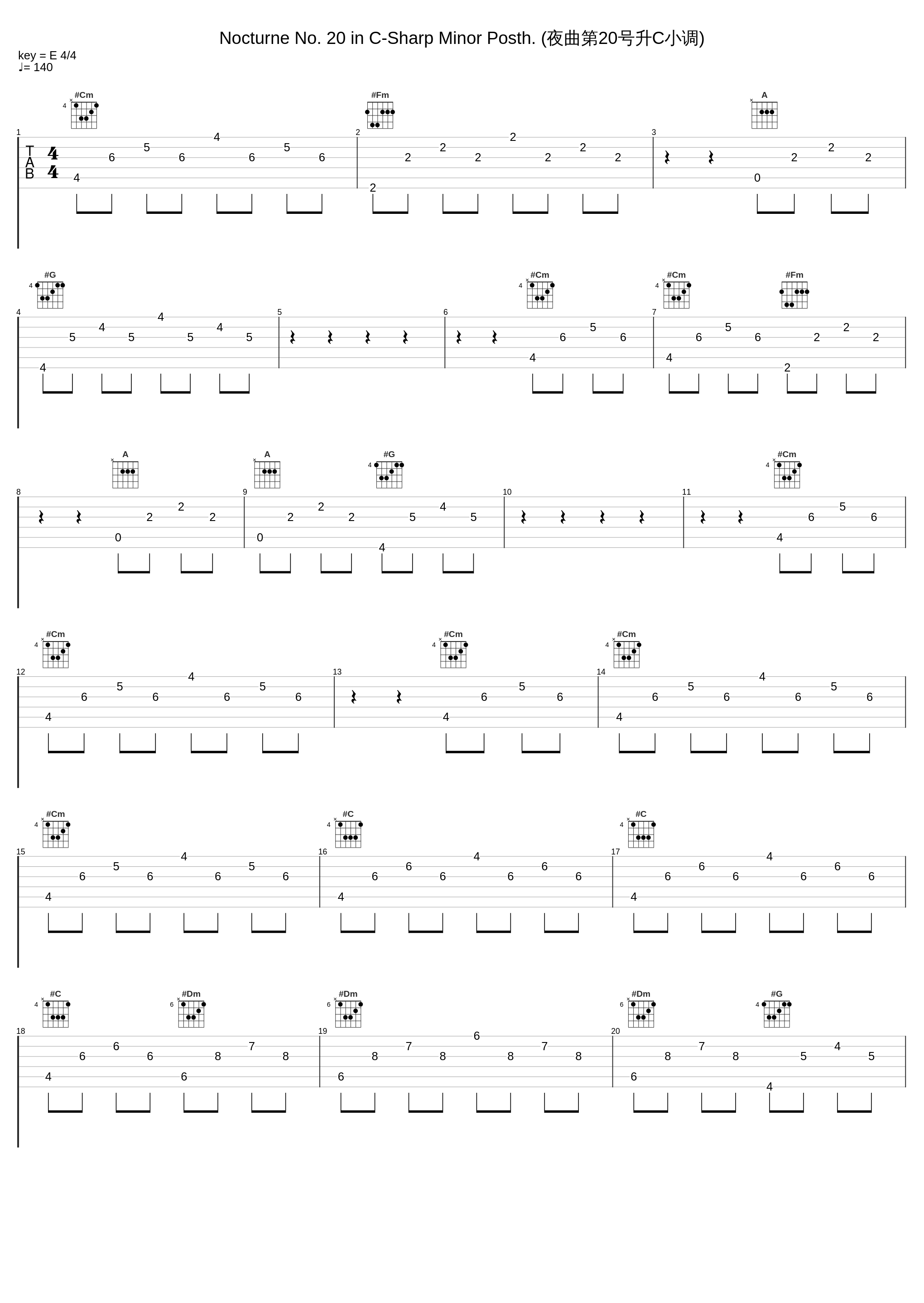 Nocturne No. 20 in C-Sharp Minor Posth. (夜曲第20号升C小调)_邓泰山_1